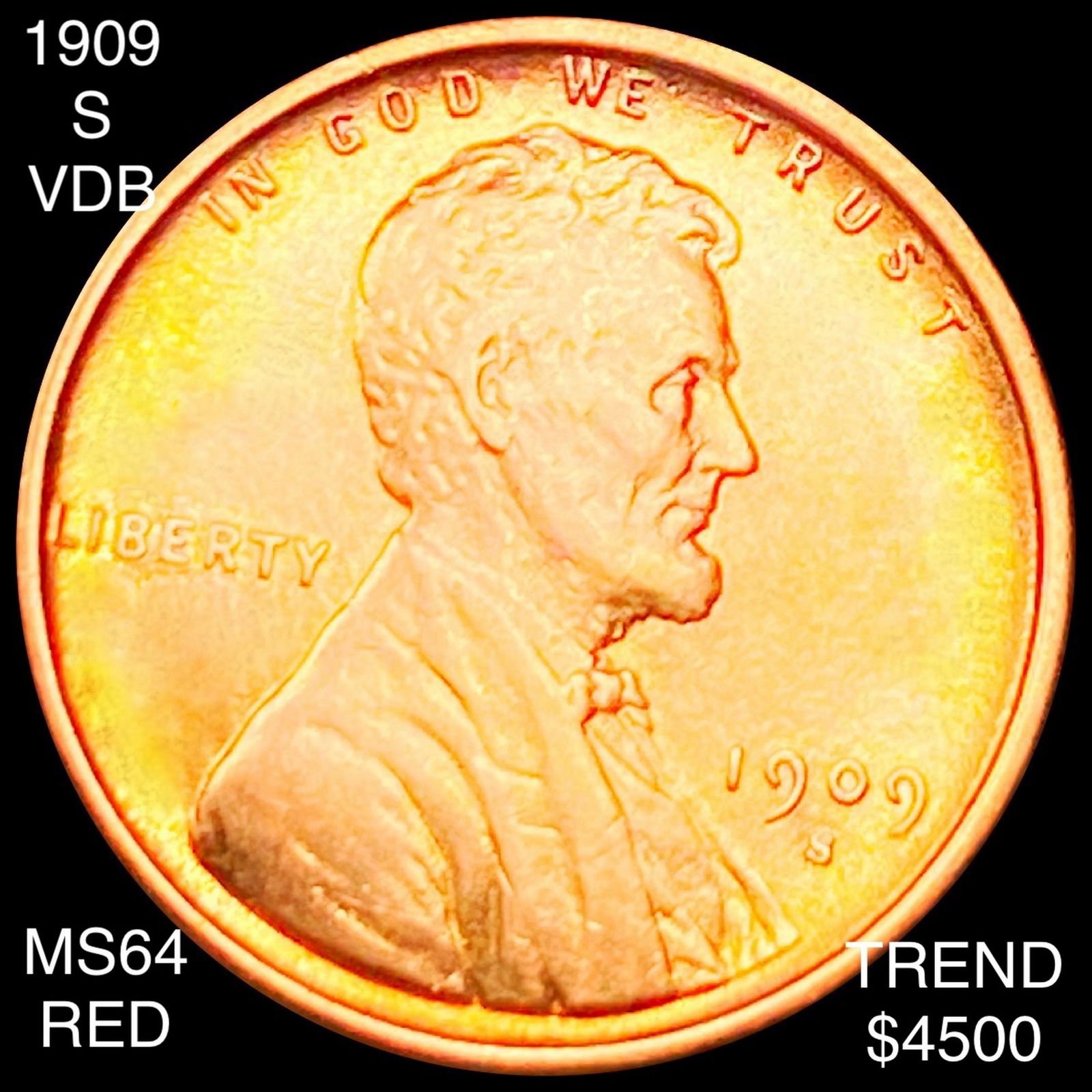 1909-S V.D.B. Lincoln Wheat Penny CHOICE BU RED (1 of 2)