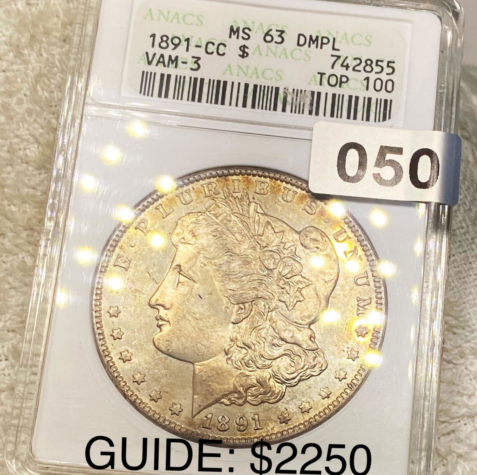1891-CC Morgan Silver Dollar ANACS - MS 63 DMPL (1 of 2)