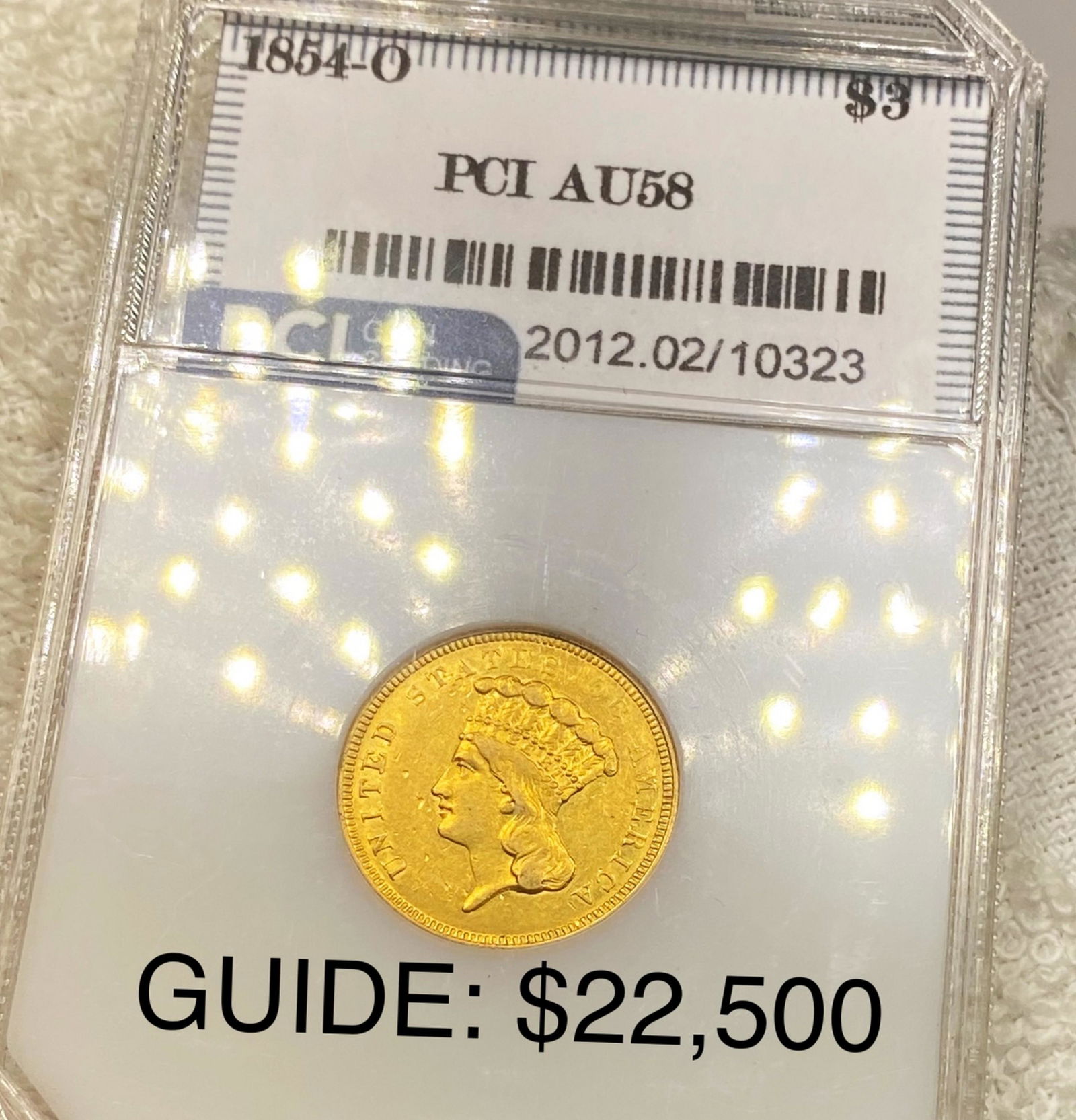 1854-O $3 Gold Piece PCI - AU58 (1 of 2)
