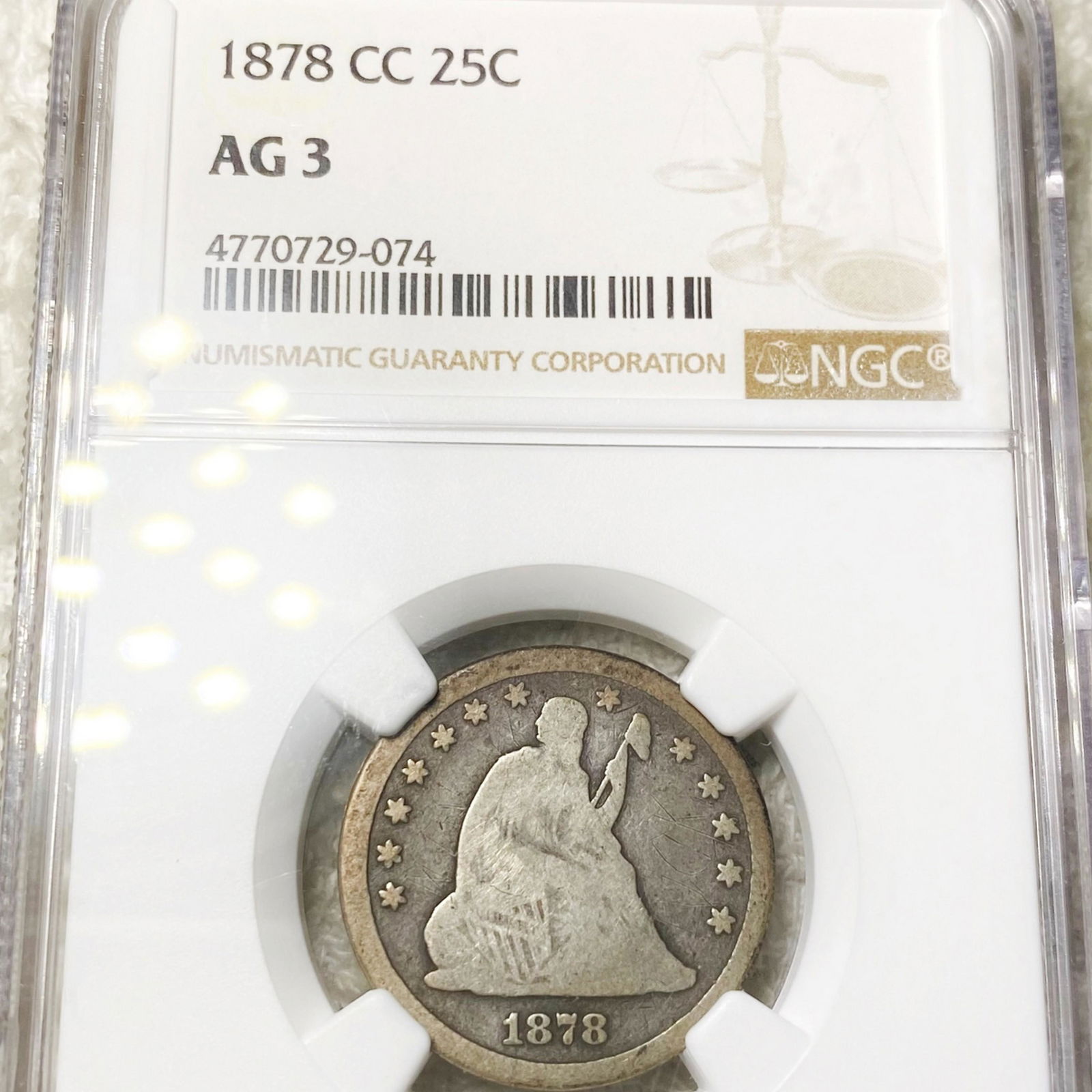 1878-CC Seated Liberty Quarter NGC - AG3 (1 of 2)