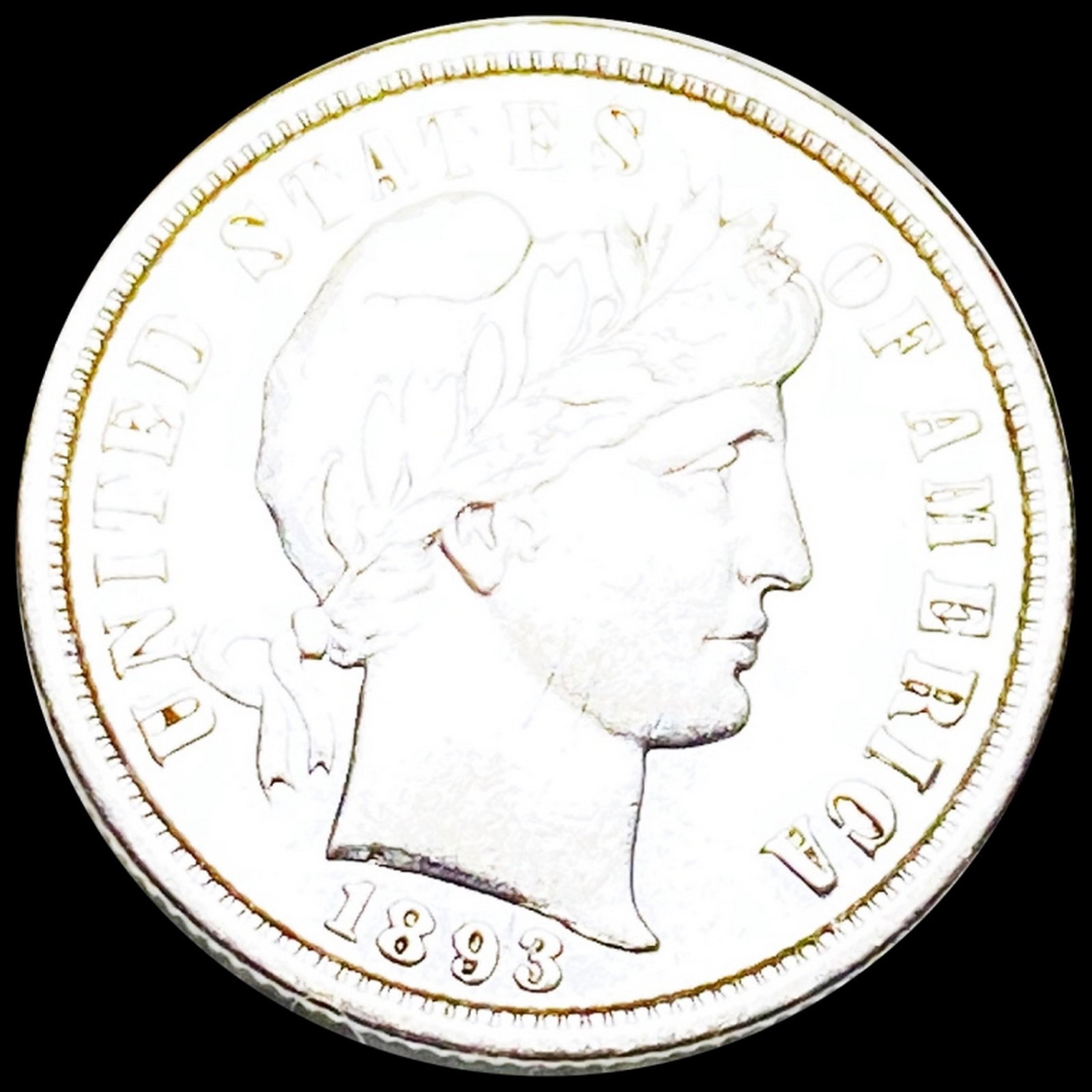 1893-S Barber Silver Dime NEARLY UNC: 1893-S Barber Silver Dime NEARLY UNC
