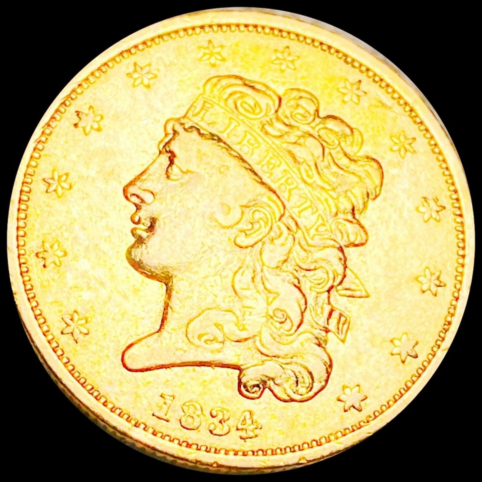 1834 $5 Gold Half Eagle CLOSELY UNC (1 of 2)