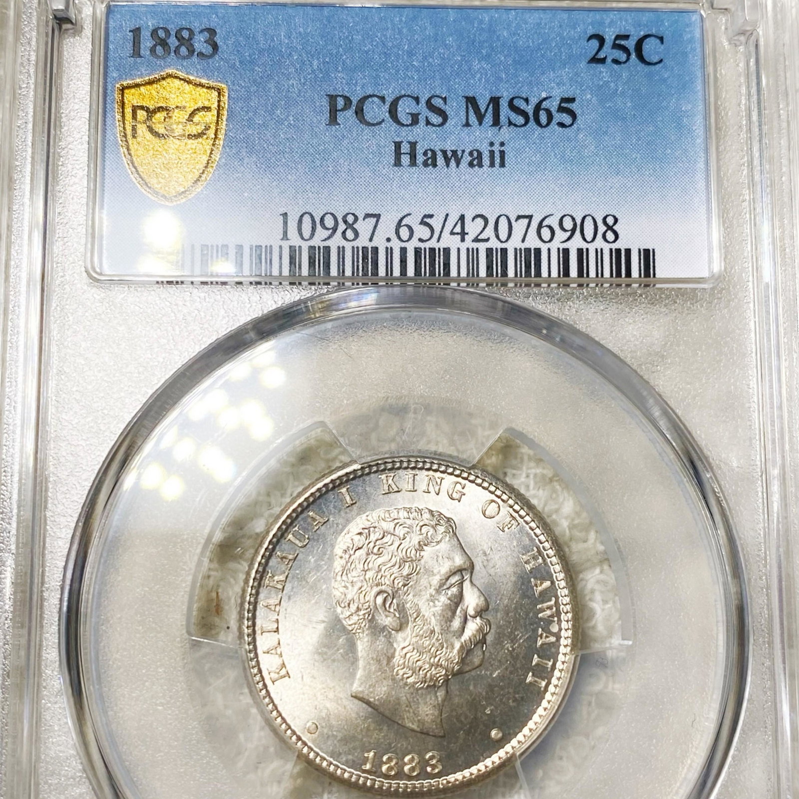 1883 Kingdom Of Hawaii Quarter PCGS - MS65: 1883 Kingdom Of Hawaii Quarter PCGS - MS65