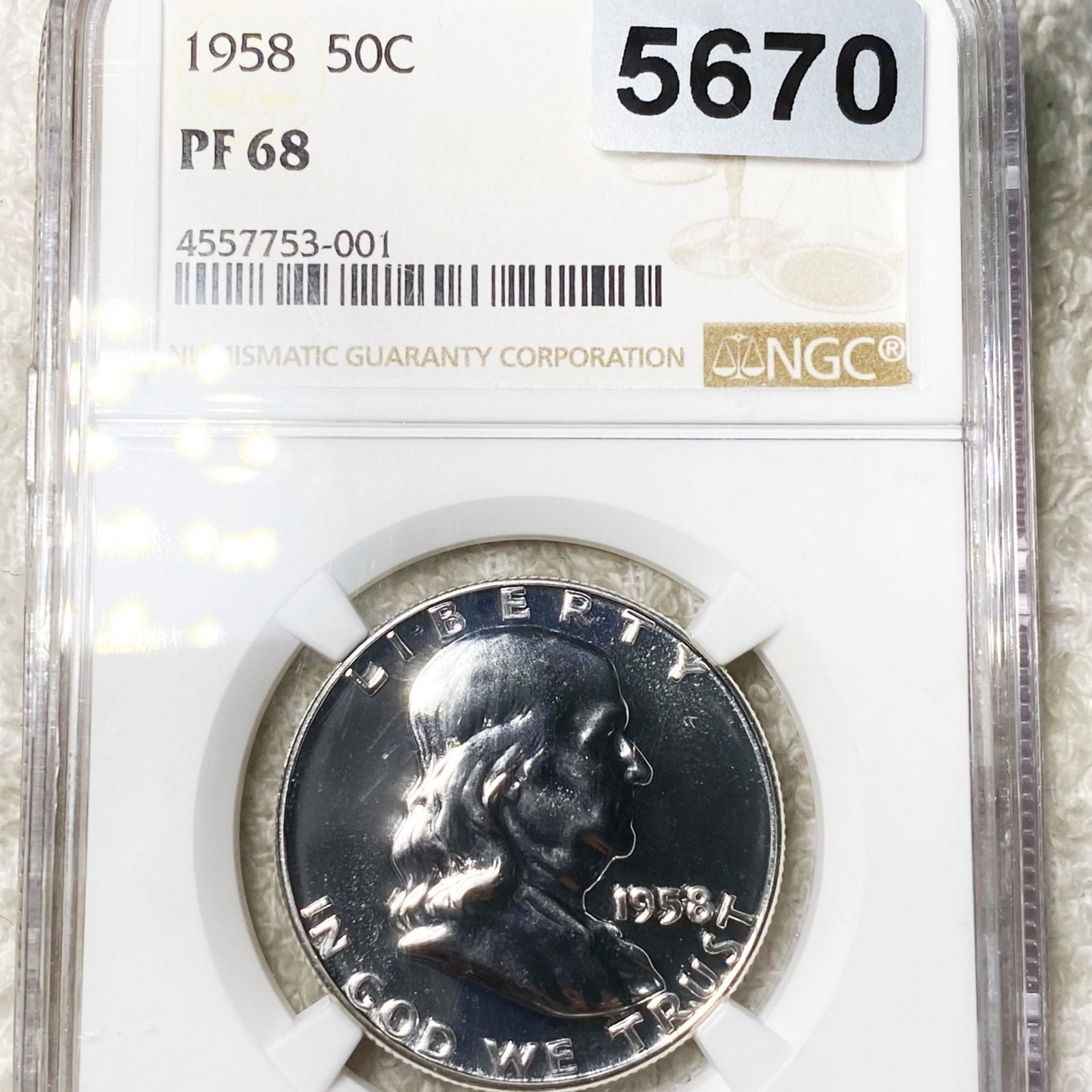 1958 Franklin Half Dollar NGC - PF68 (1 of 2)