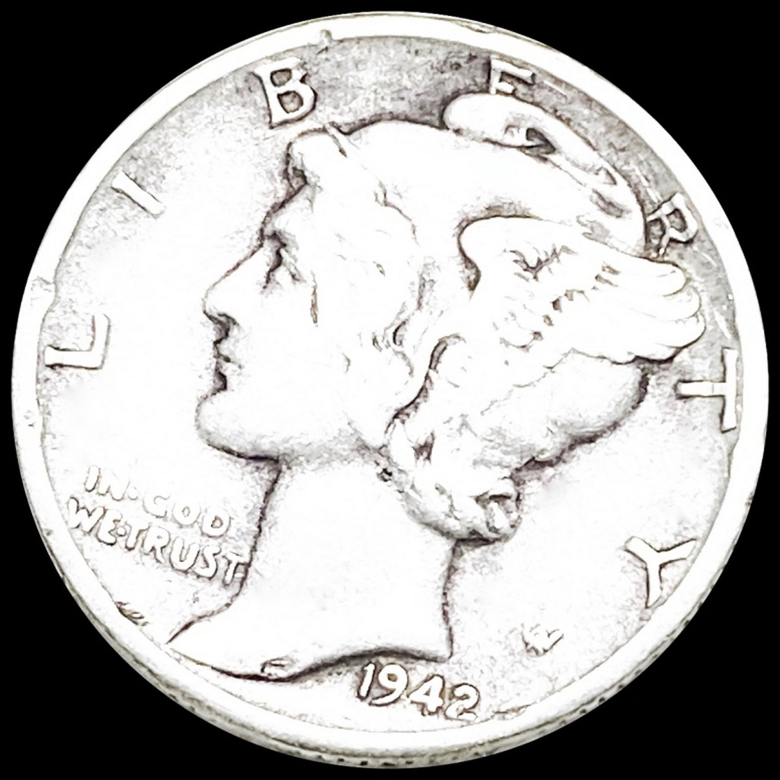 1942/1-D Mercury Silver Dime NICELY CIRCULATED (1 of 2)