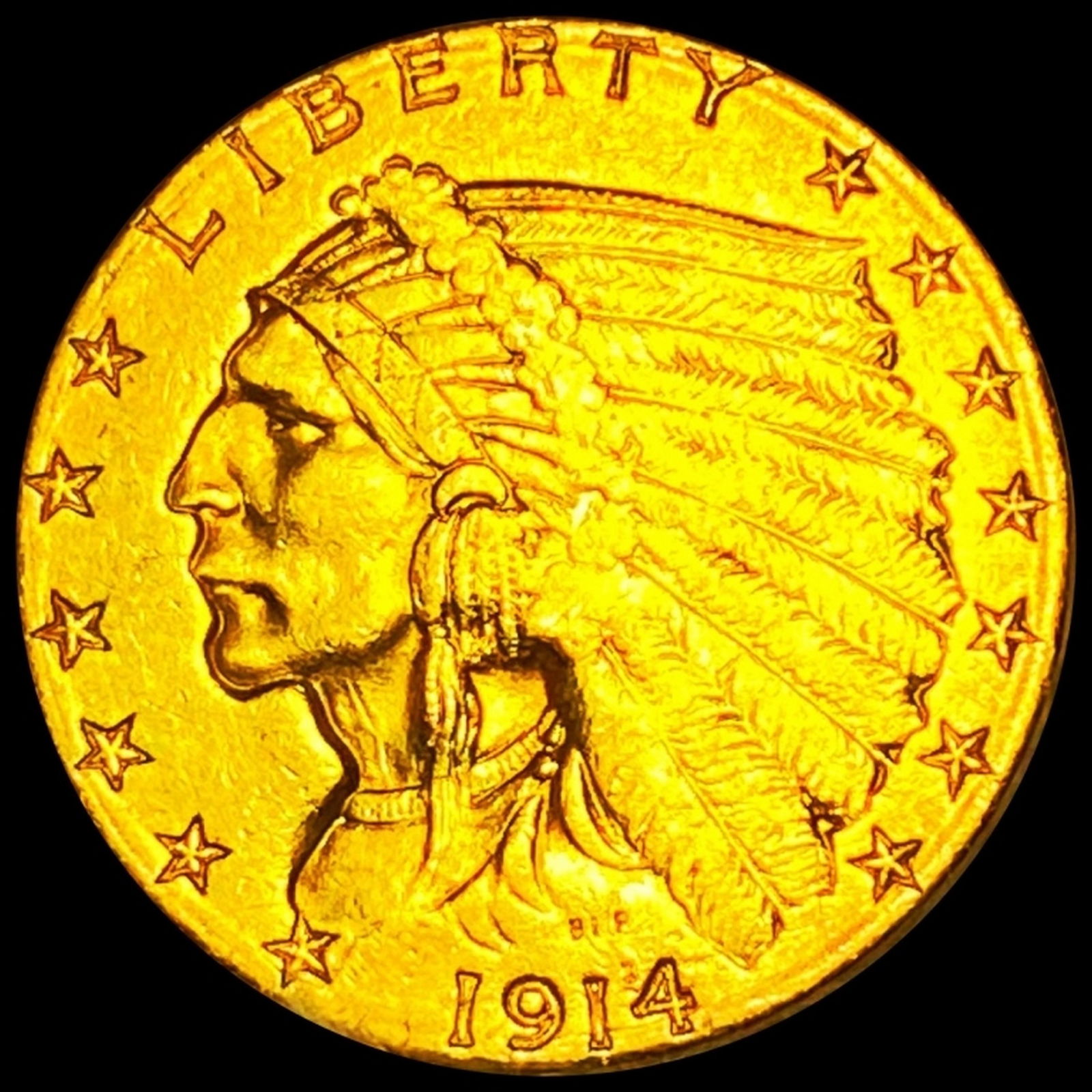 1914-D $2.50 Gold Quarter Eagle CLOSELY UNC (1 of 2)