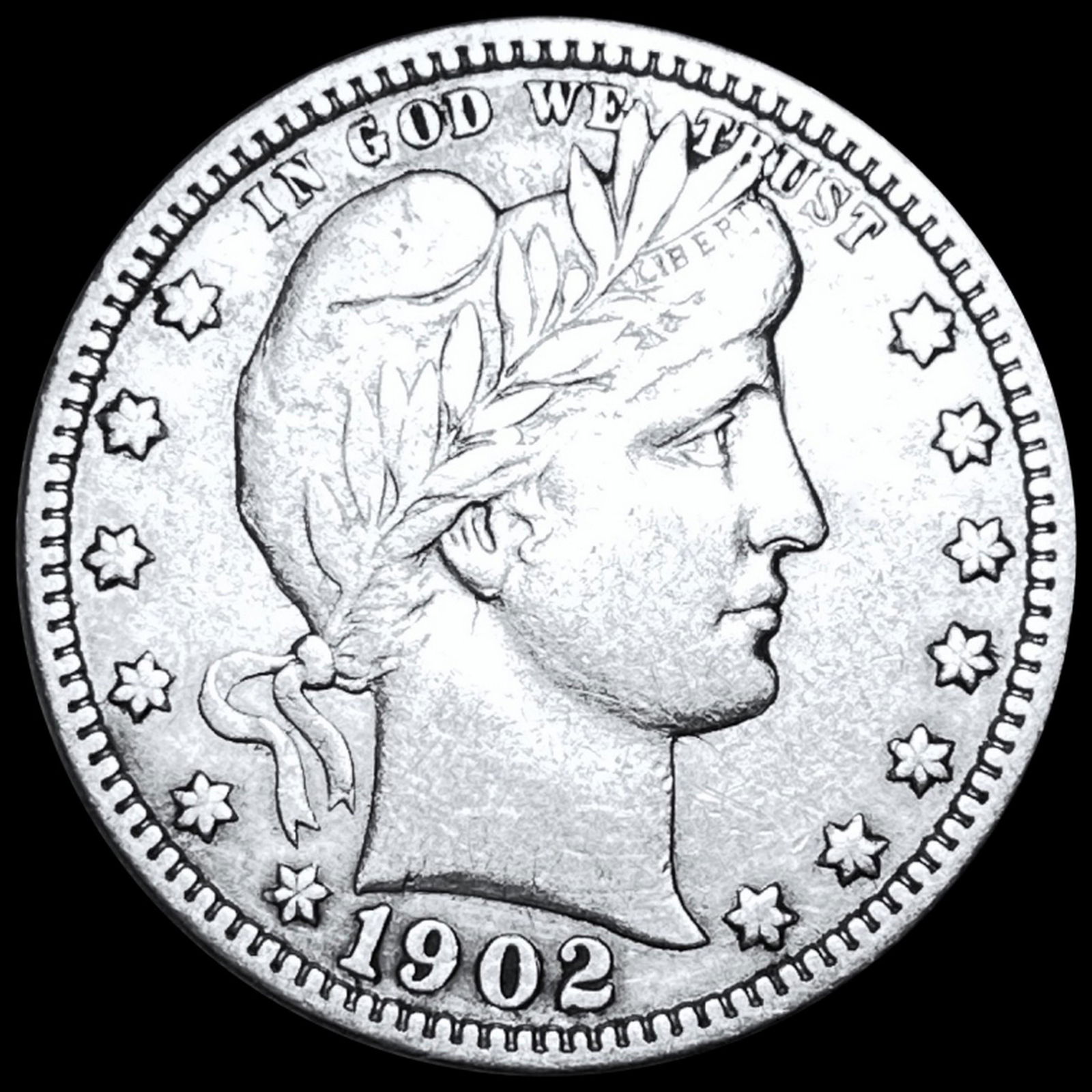1902-O Barber Silver Quarter LIGHTLY CIRCULATED (1 of 2)