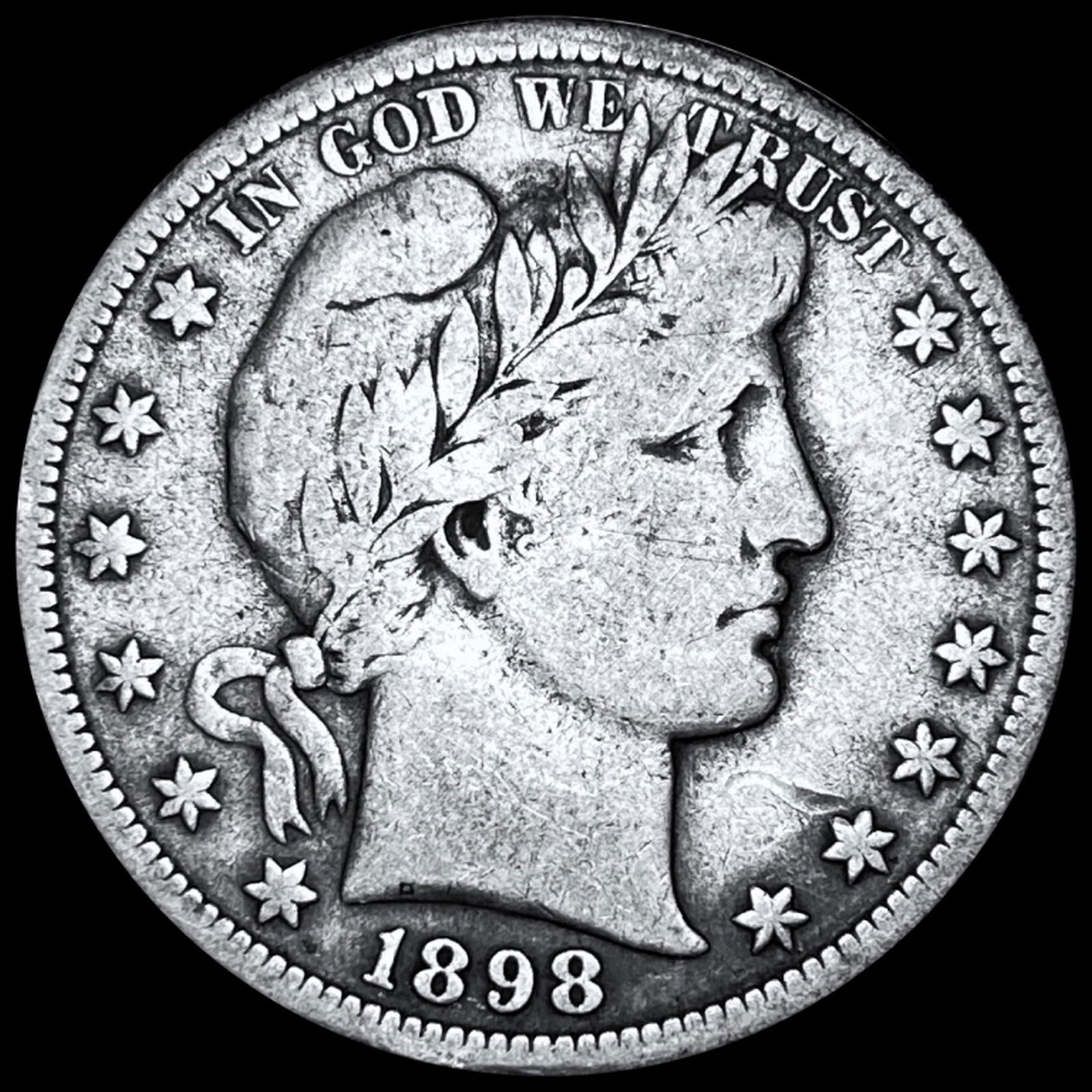 1898-S Barber Silver Half Dollar NICELY CIRCULATED (1 of 2)