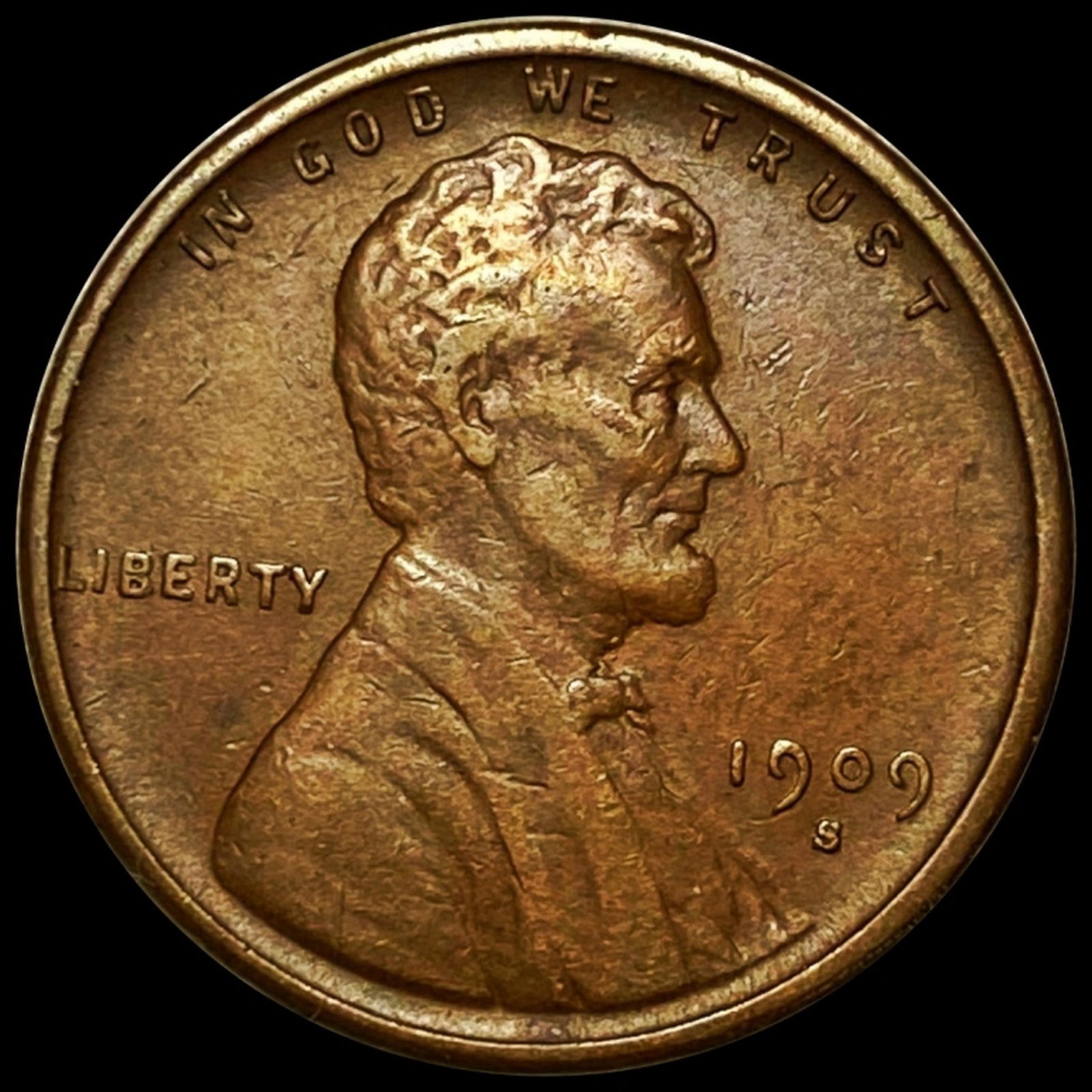 1909-S V.D.B. Lincoln Wheat Penny CLOSELY UNC (1 of 2)