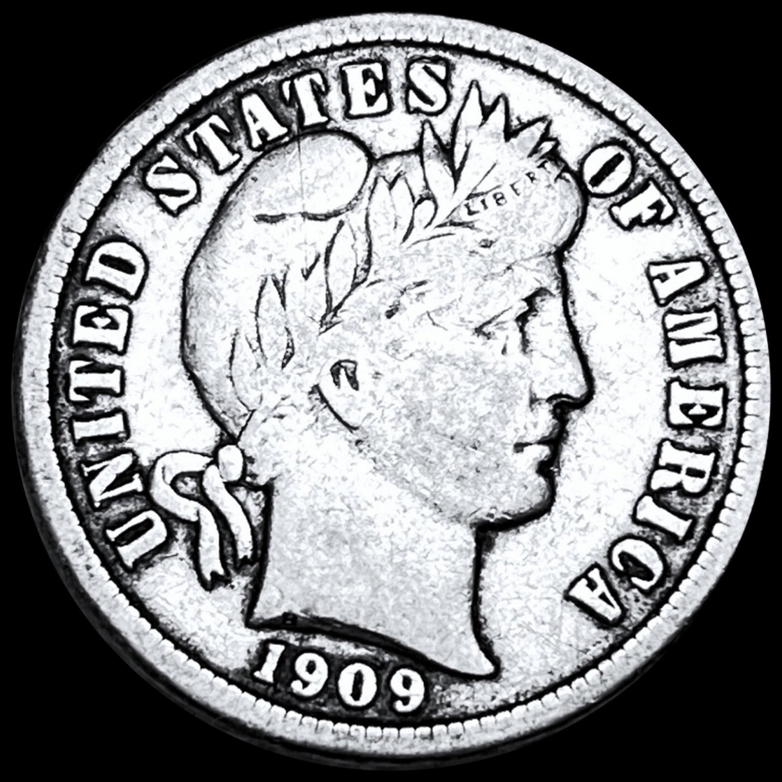 1909-S Barber Silver Dime NICELY CIRCULATED (1 of 2)