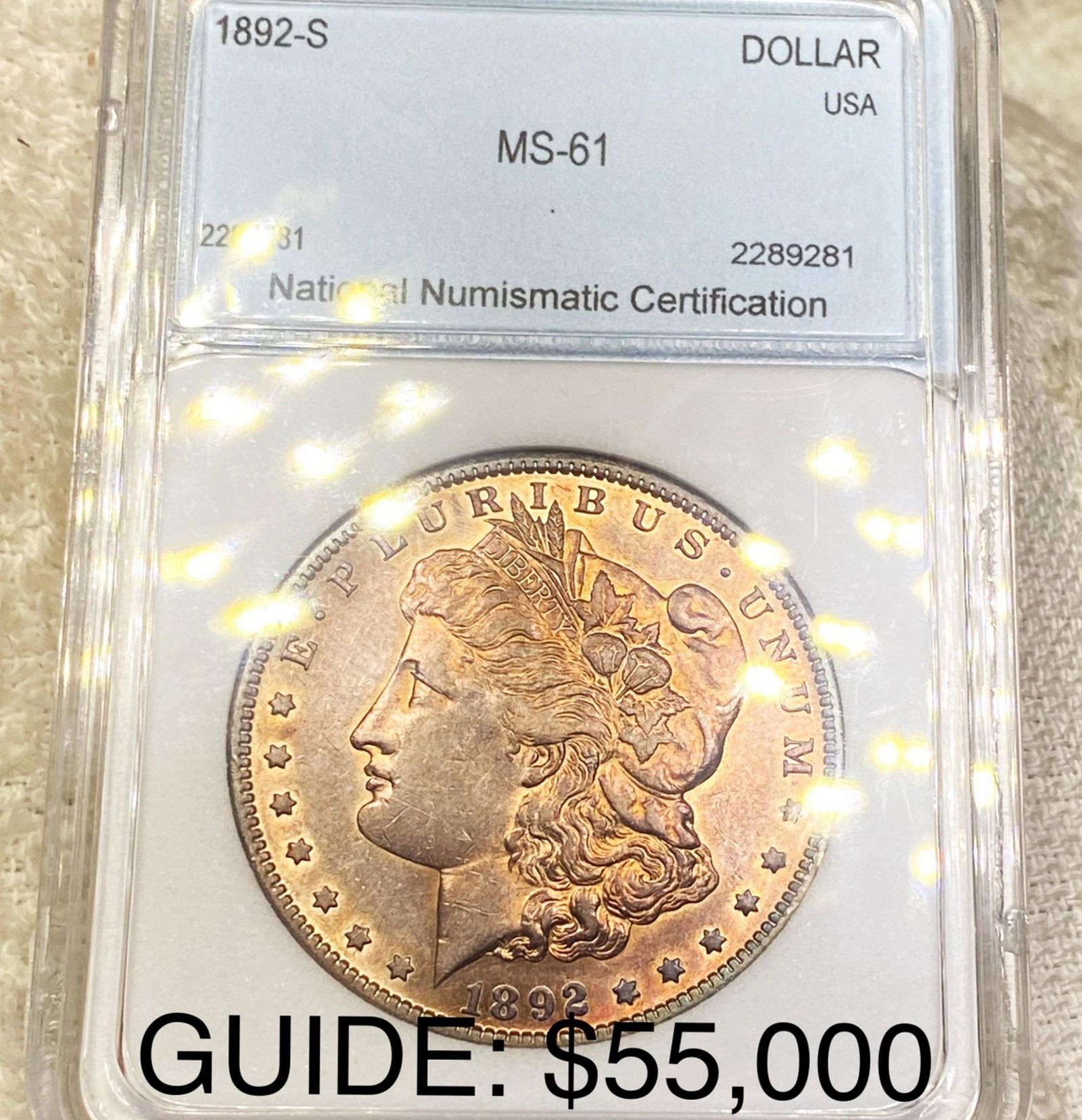1892-S Morgan Silver Dollar NNC - MS61 (1 of 2)