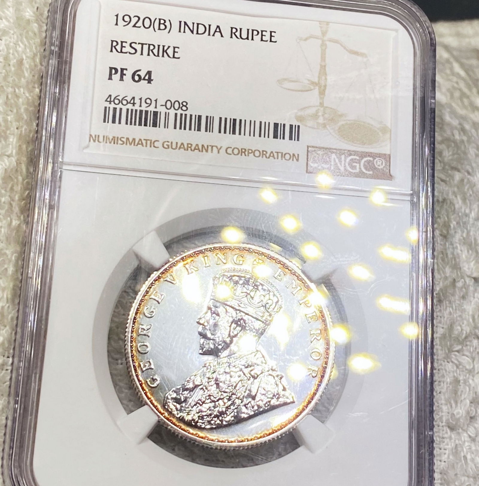 1920 India Silver Rupee Restrike NGC - PF64 (1 of 2)