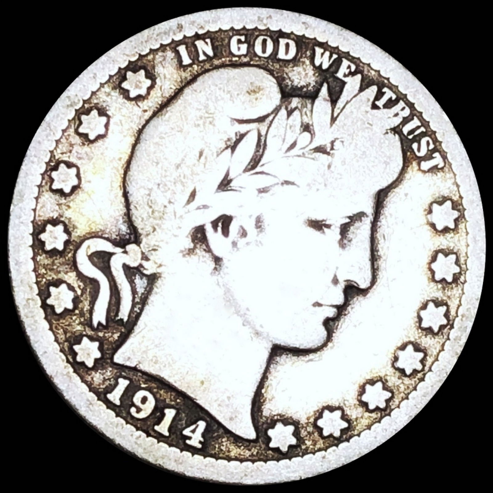 1914-S Barber Silver Quarter NICELY CIRCULATED (1 of 2)