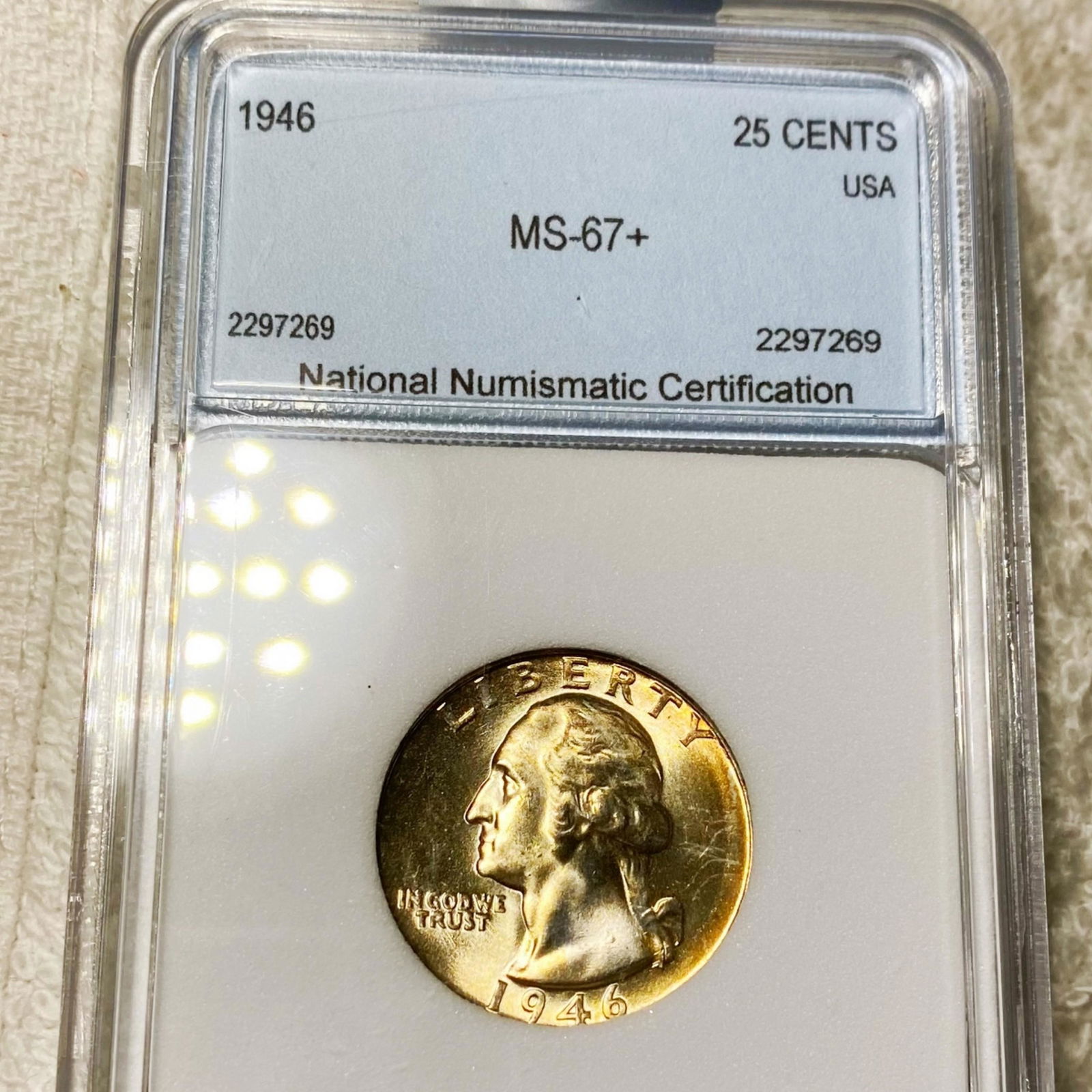 1946 Washington Silver Quarter NNC - MS67+ (1 of 2)
