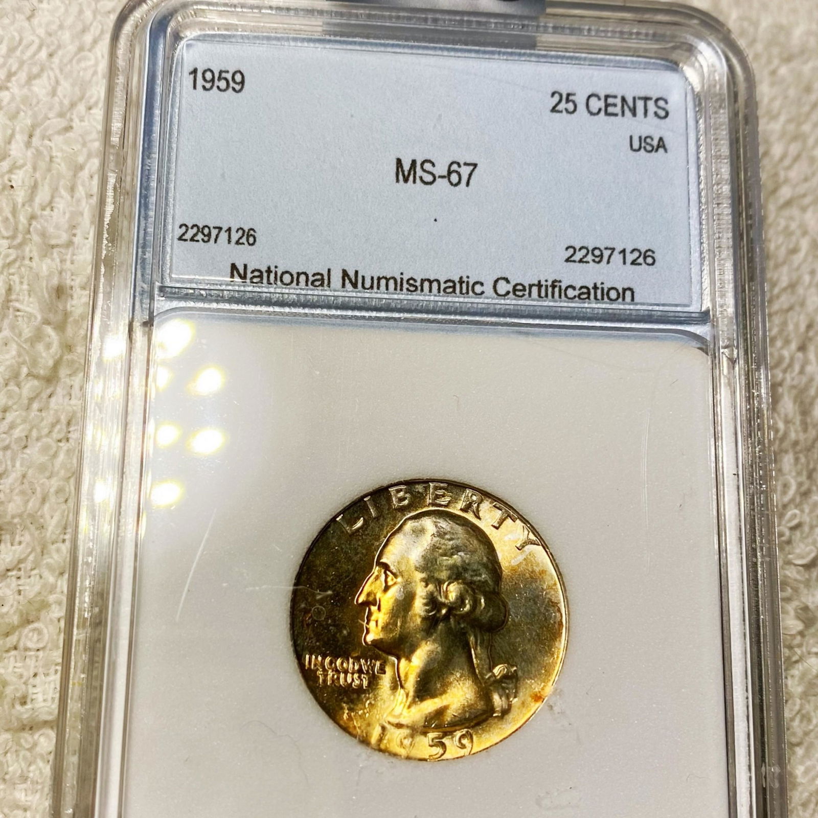 1959 Washington Silver Quarter NNC - MS67 (1 of 2)