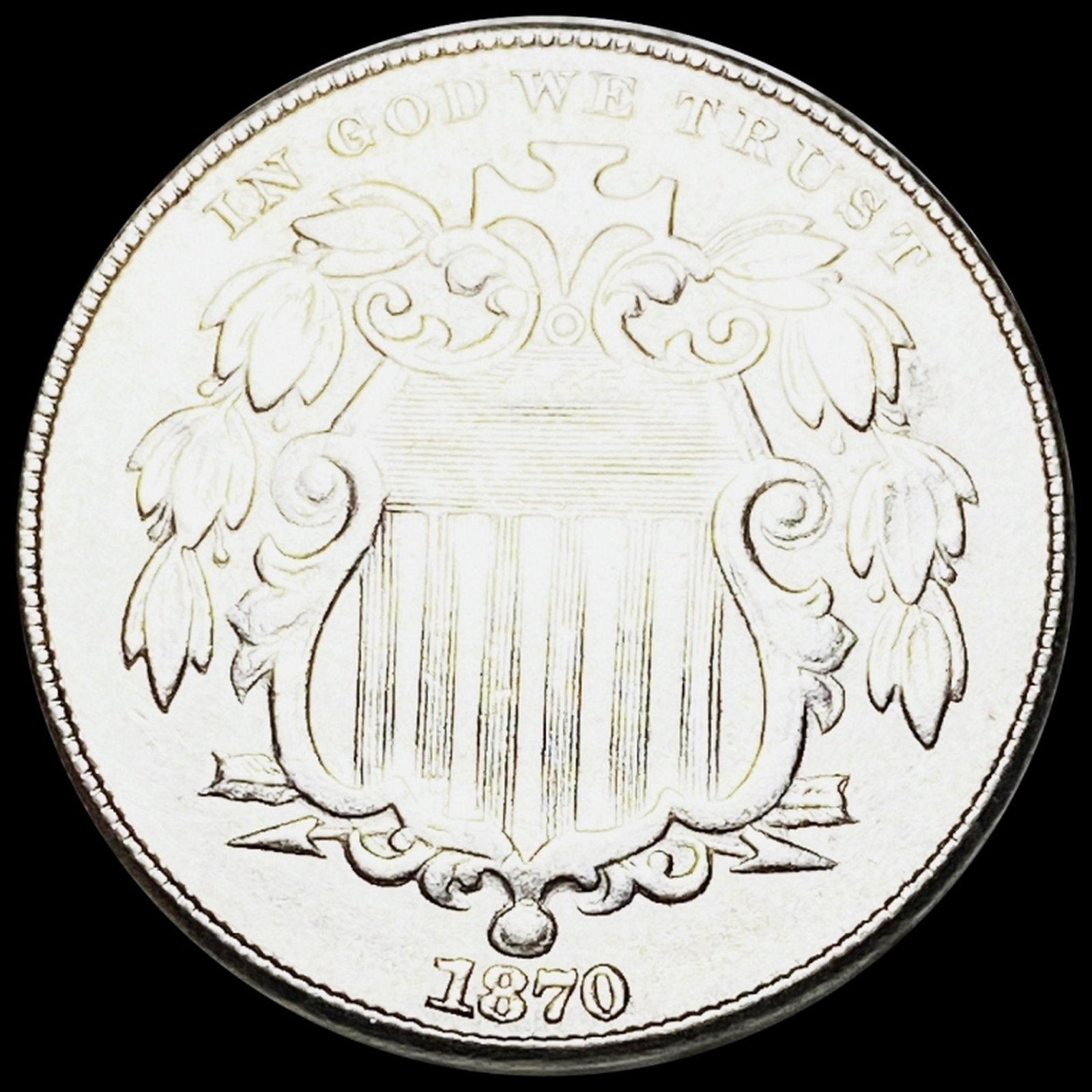 1870 Three Cent Nickel UNCIRCULATED (1 of 2)