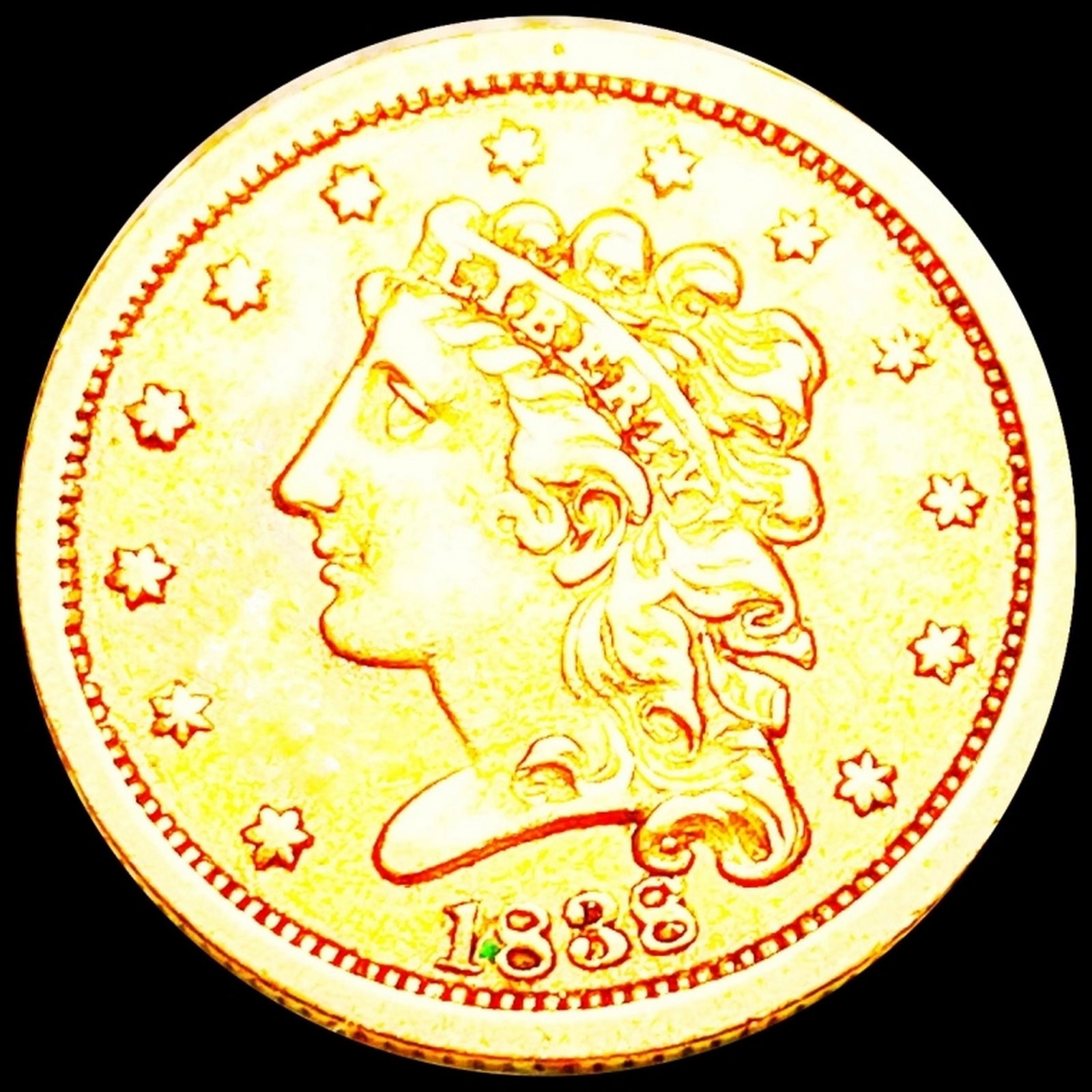 1838 $2.50 Gold Quarter Eagle LIGHTLY CIRCULATED (1 of 2)