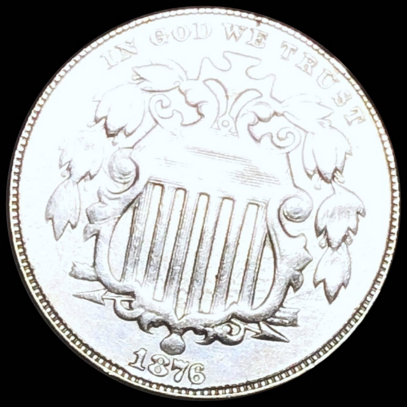 1876 Shield Nickel ABOUT UNCIRCULATED (1 of 2)