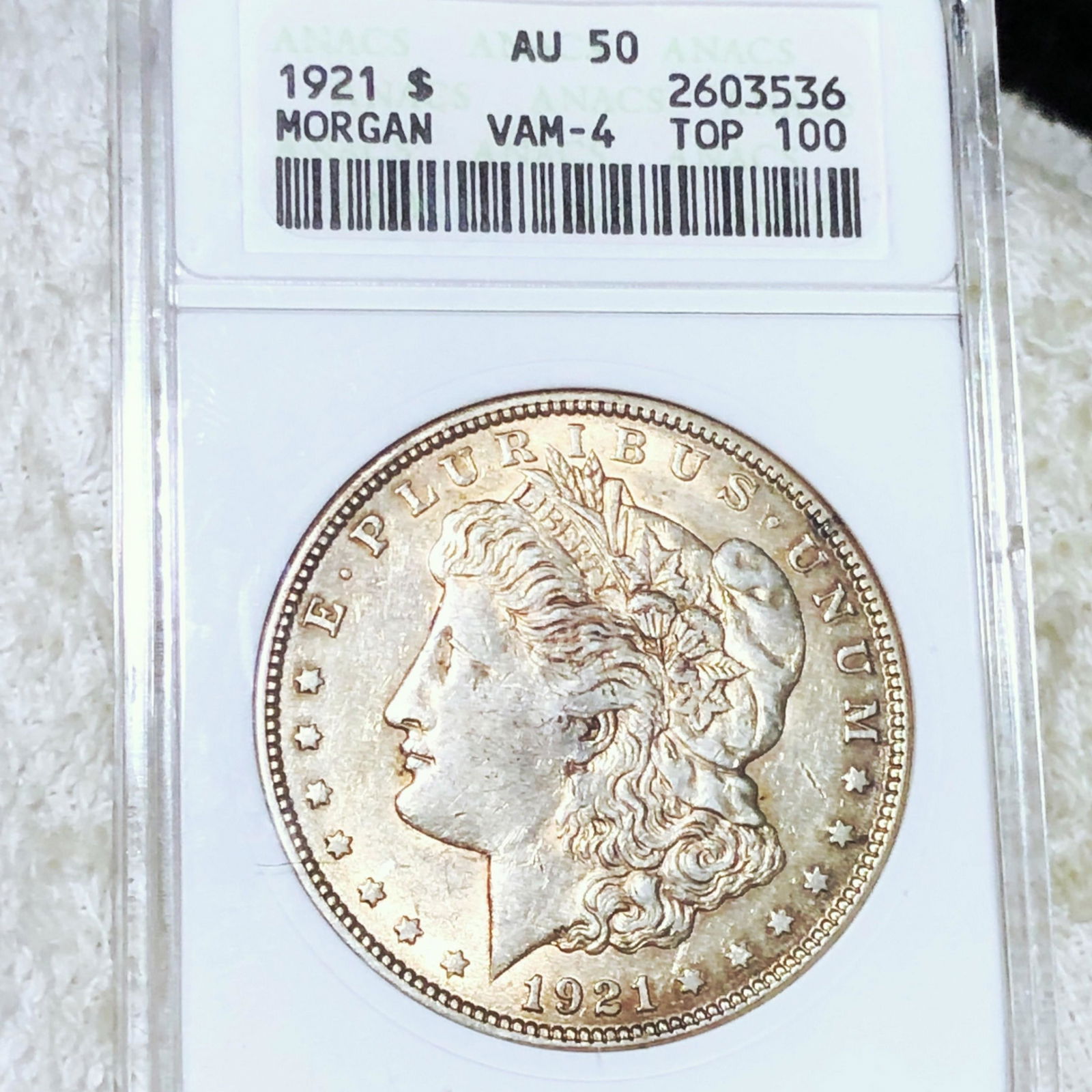 1921 Morgan Silver Dollar ANACS - AU50 VAM-4 (1 of 2)