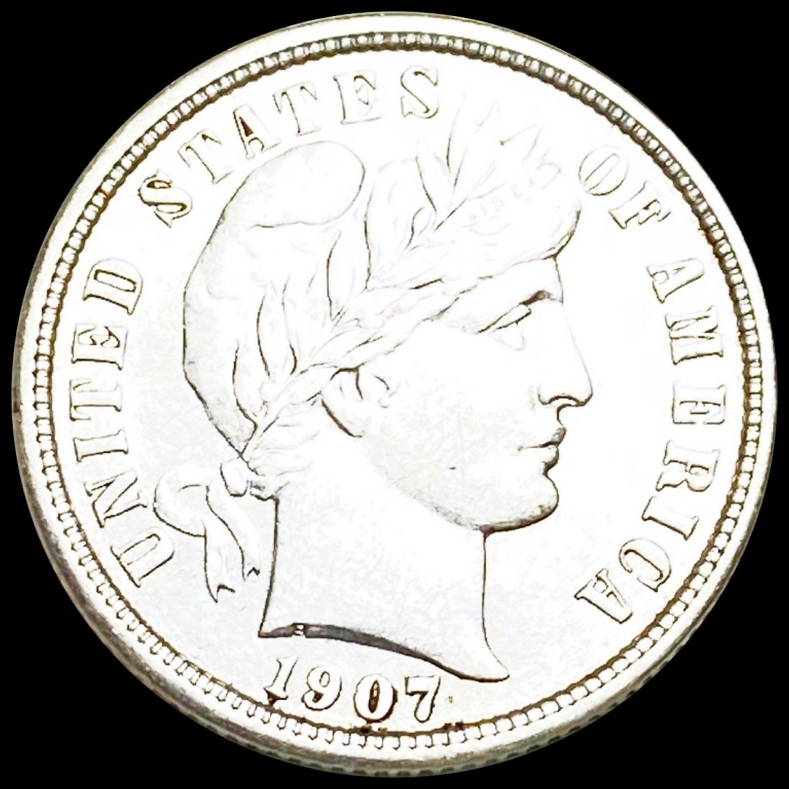 1907-D Barber Silver Dime CLOSELY UNCIRCULATED (1 of 2)
