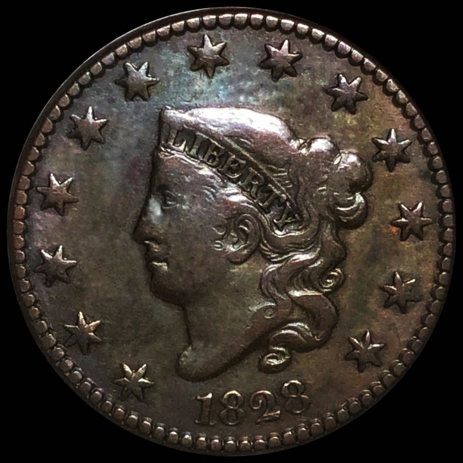 1828 Braided Hair Large Cent (1 of 2)