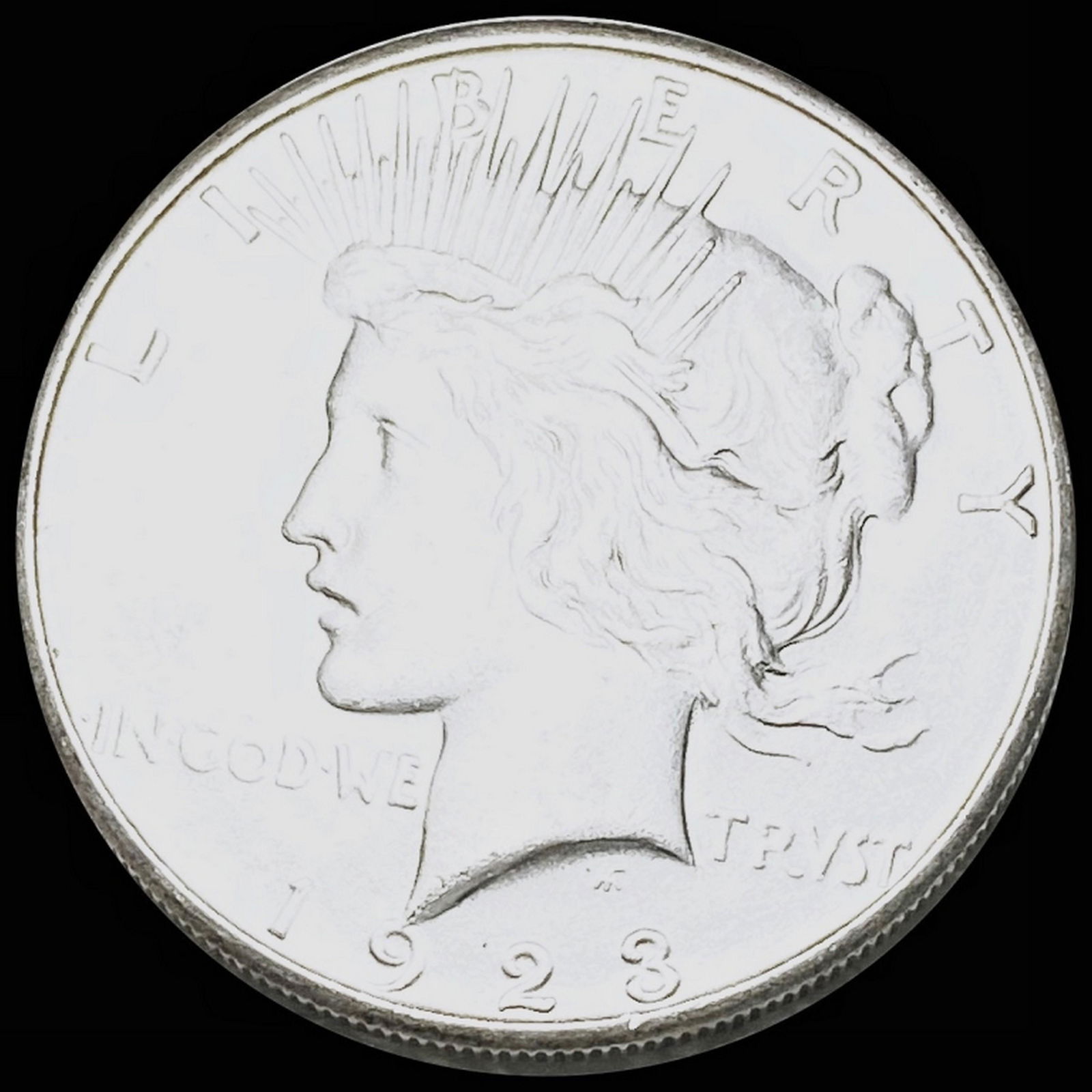 1923-S Silver Peace Dollar CLOSELY UNCIRCULATED (1 of 2)