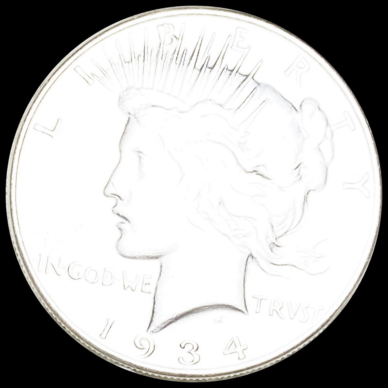 1934 Silver Peace Dollar CLOSELY UNC (1 of 2)