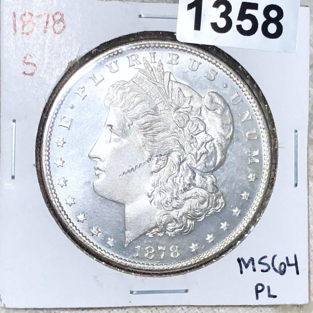 1878-S Morgan Silver Dollar CHOICE BU PL (1 of 2)