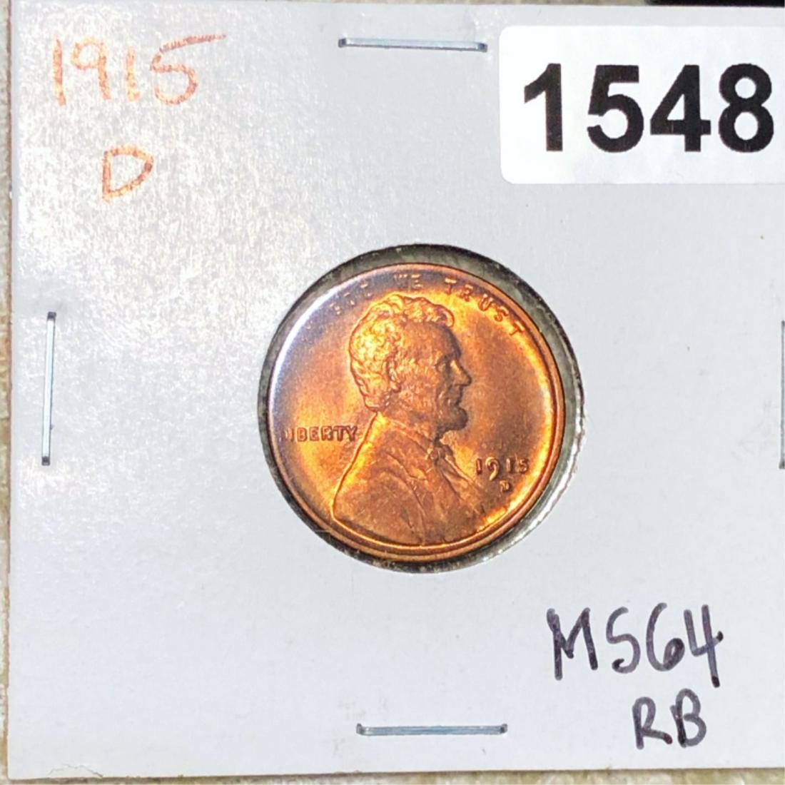 1915-D Lincoln Wheat Penny CHOICE BU RB (1 of 2)