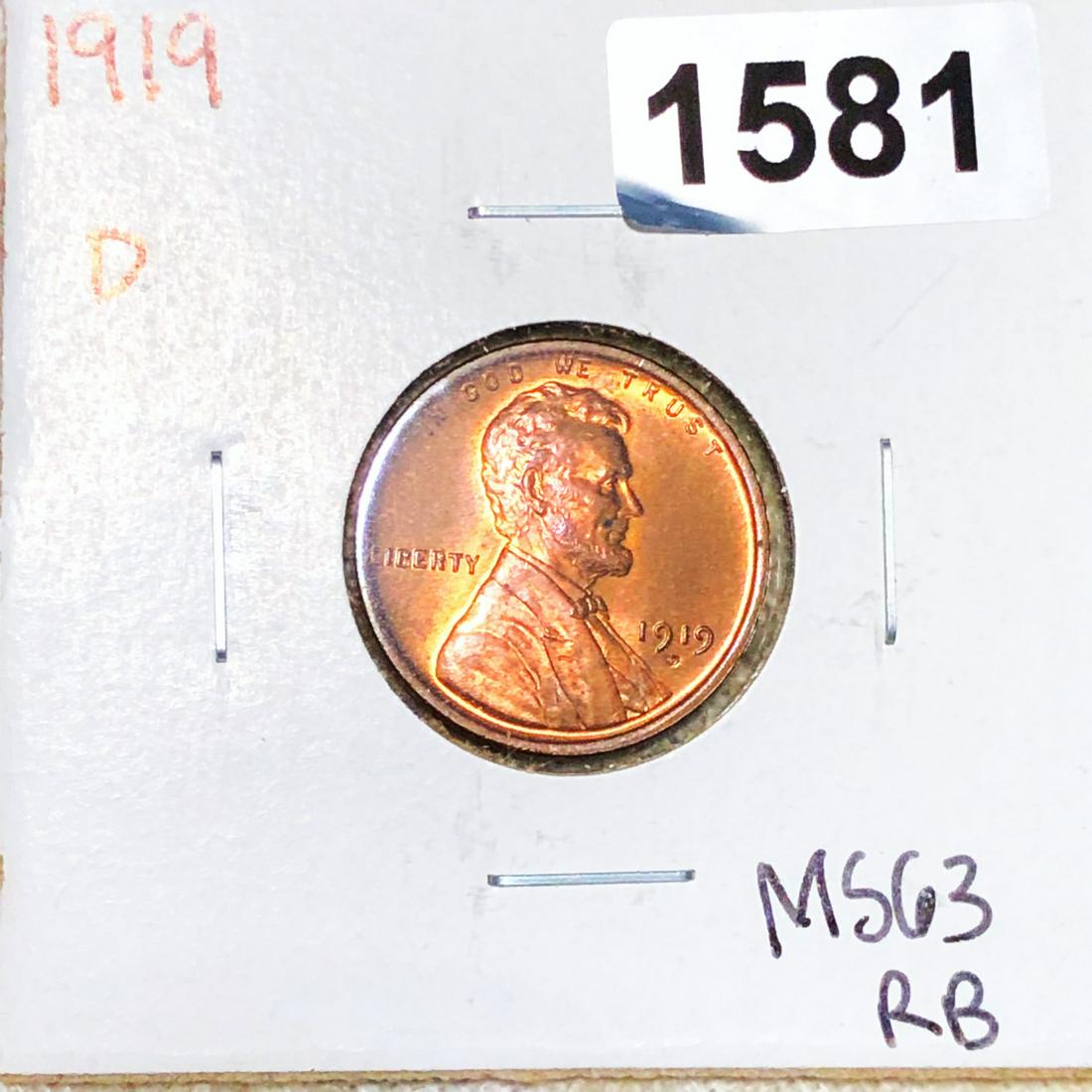 1919-D Lincoln Wheat Penny CHOICE BU RB (1 of 2)