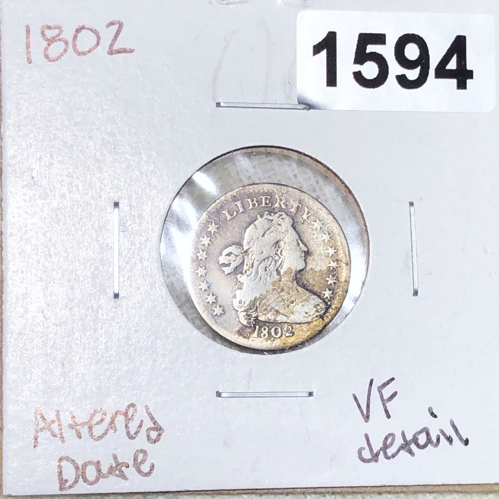 1802 Draped Bust Dime VF DETAIL ALT DATE (1 of 2)
