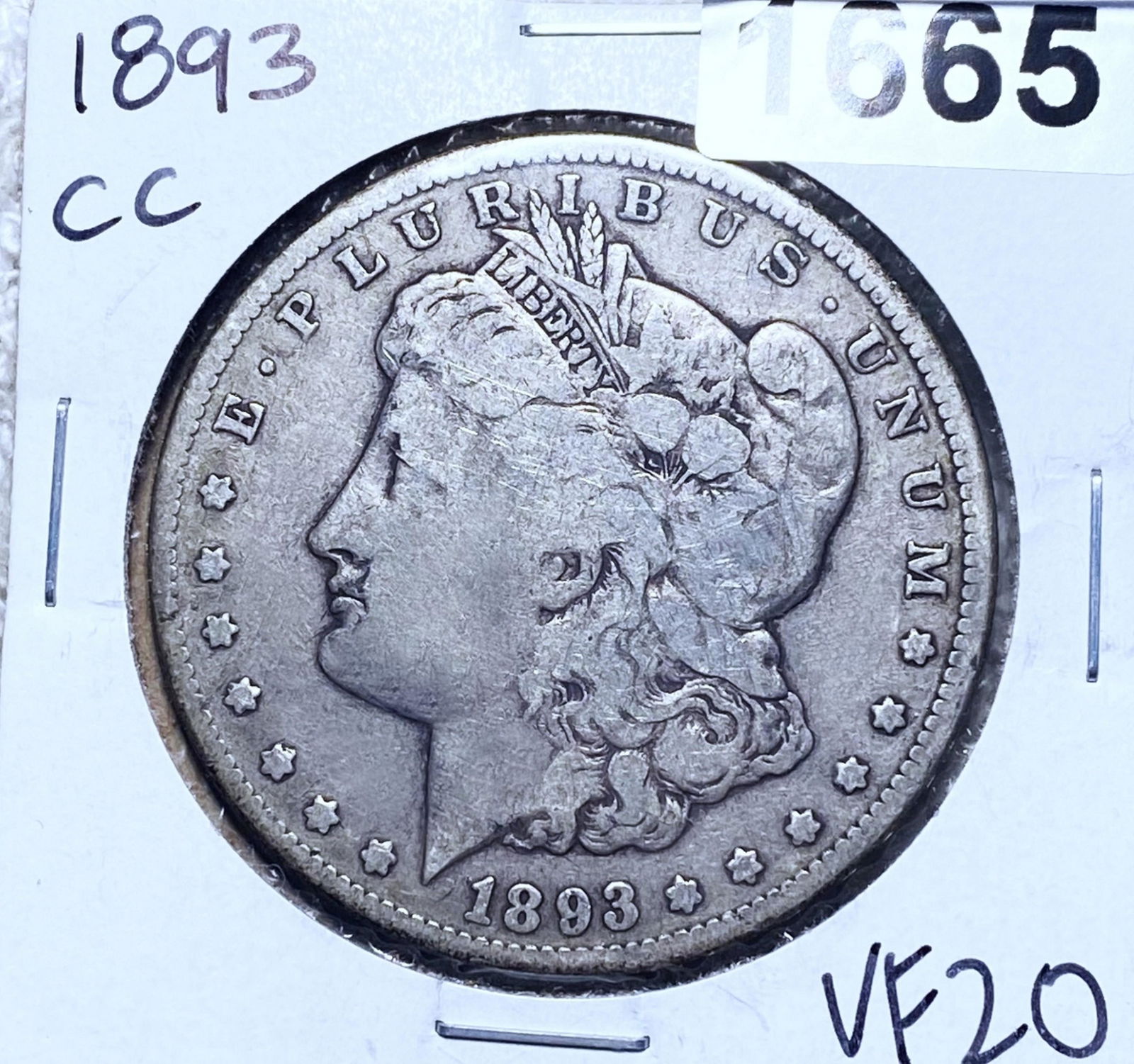 1893-CC Morgan Silver Dollar NICELY CIRC (1 of 2)