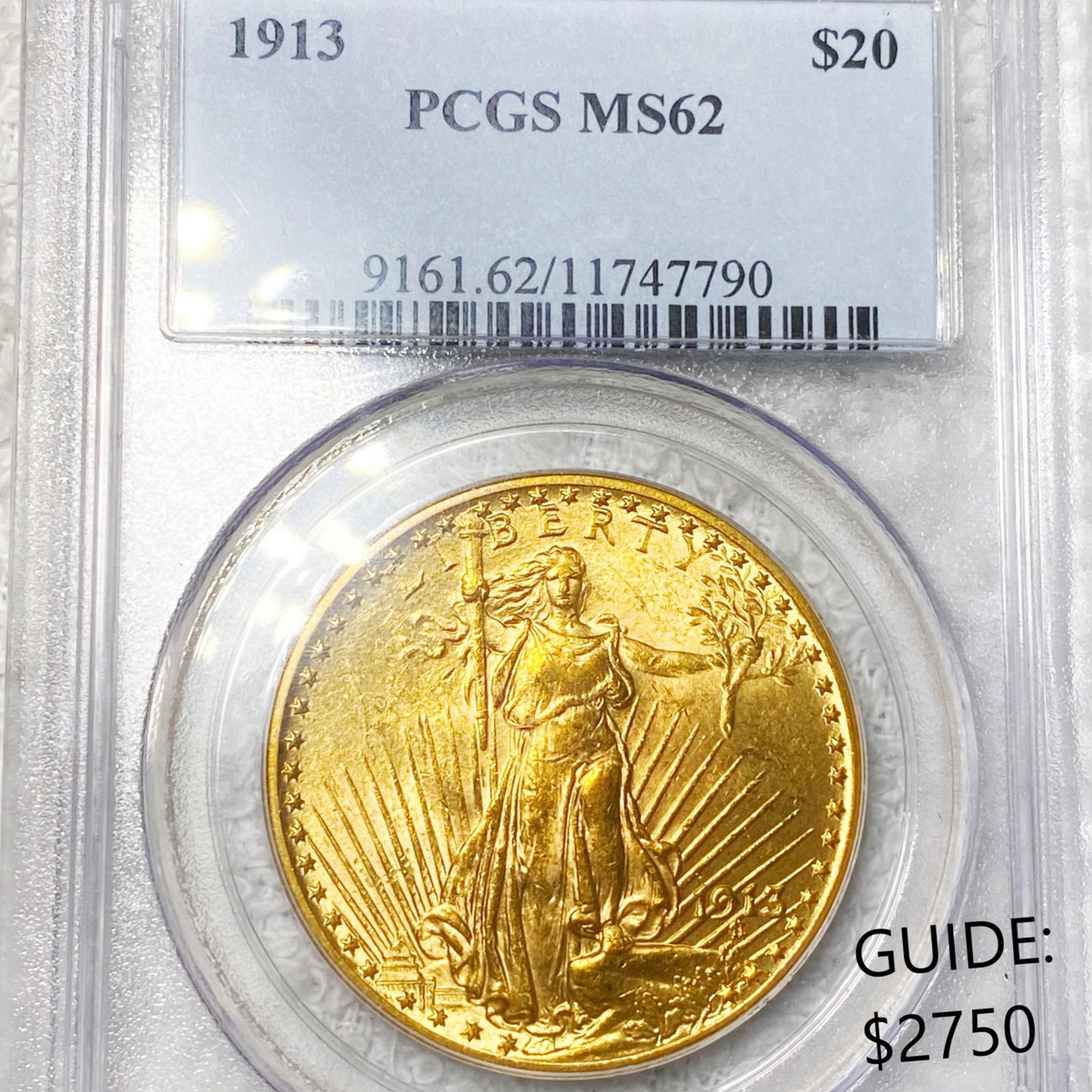 1913 $20 Gold Double Eagle PCGS - MS62 (1 of 2)