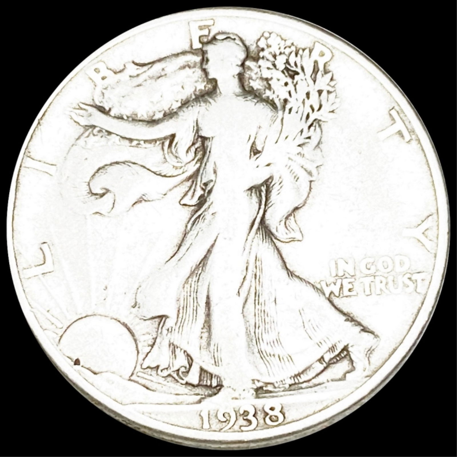 1938-D Walking Half Dollar NICELY CIRCULATED (1 of 2)