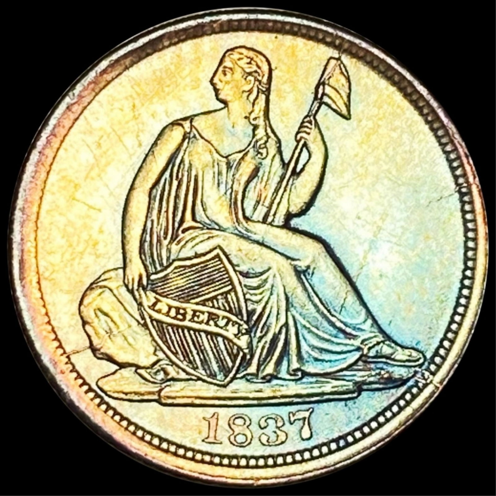 1837 Seated Liberty Half Dime UNCIRCULATED (1 of 2)