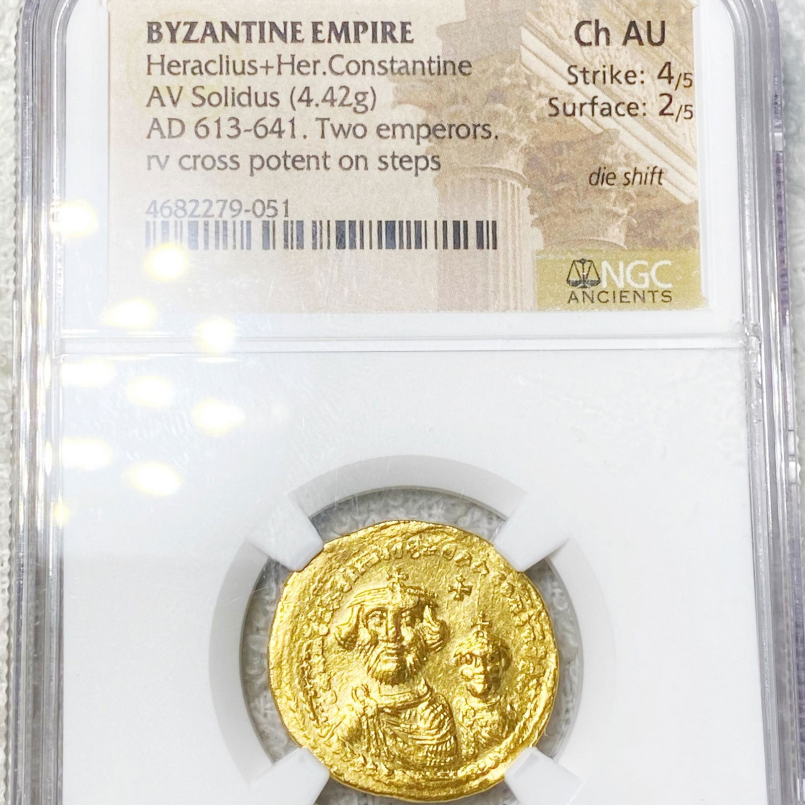 AD 613-641 Byzantine Empire AV Solidus NGC - CH AU (1 of 2)