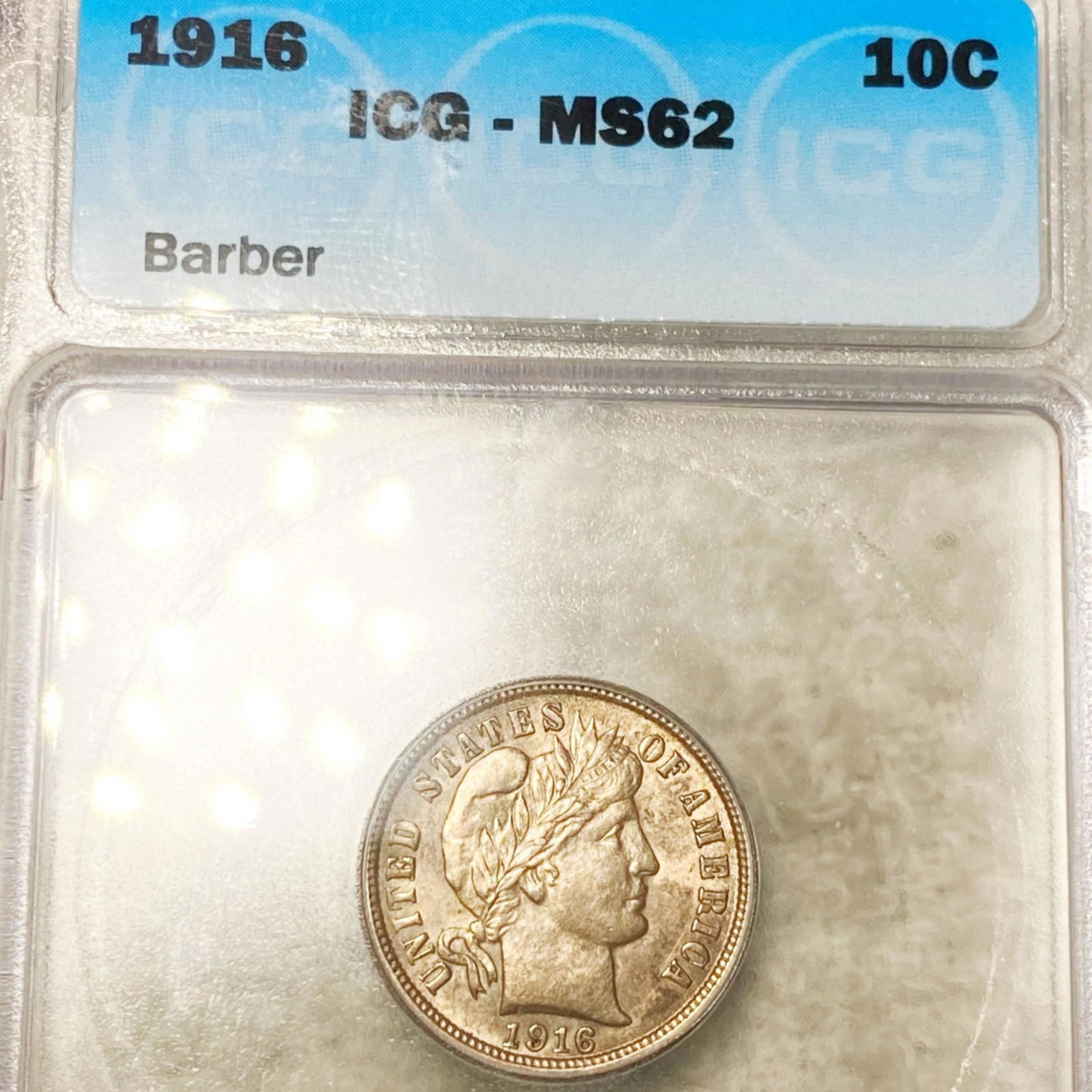 1916 Barber Silver Dime ICG - MS62 (1 of 2)