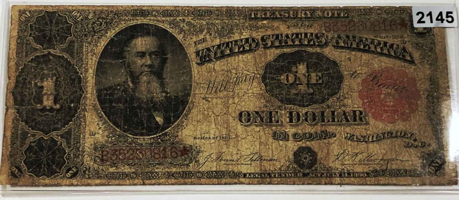 1891 $1 Red Seal Bill NICELY CIRCULATED (1 of 2)