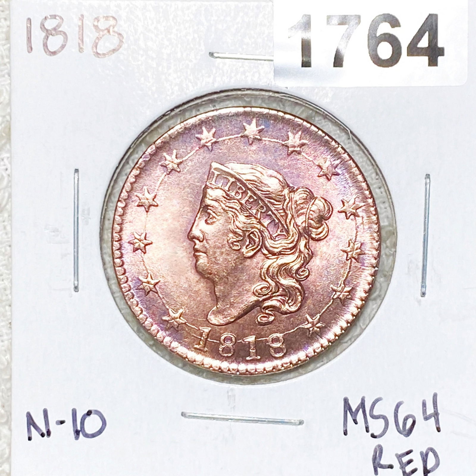 1818 Coronet Head Large Cent CHOICE BU RED N-10 (1 of 2)