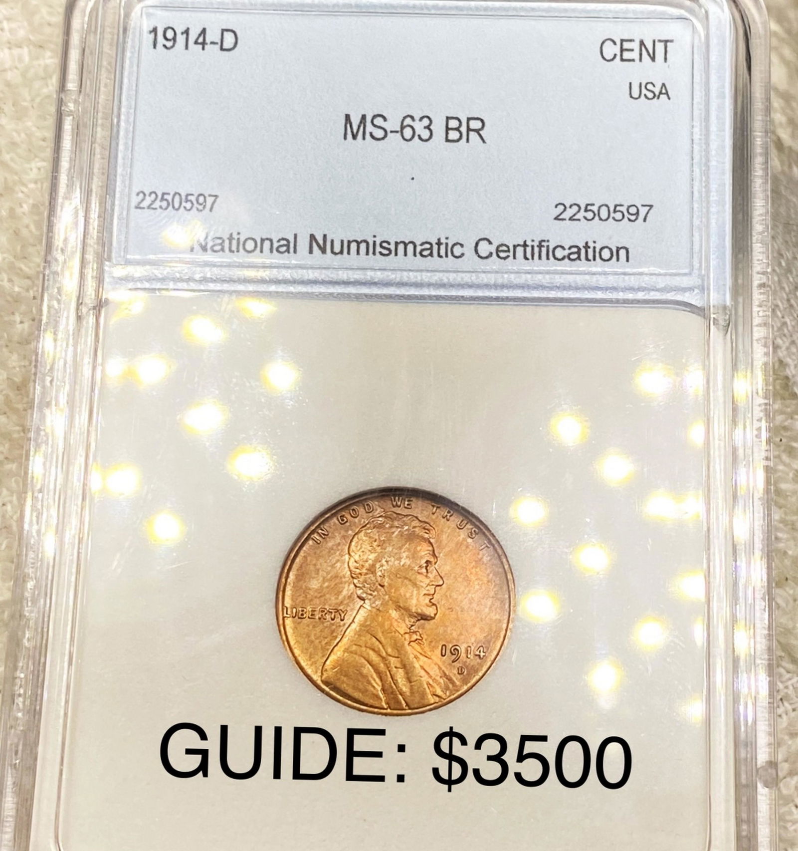 1914-D Lincoln Wheat Penny NNC - MS 63 BR (1 of 2)