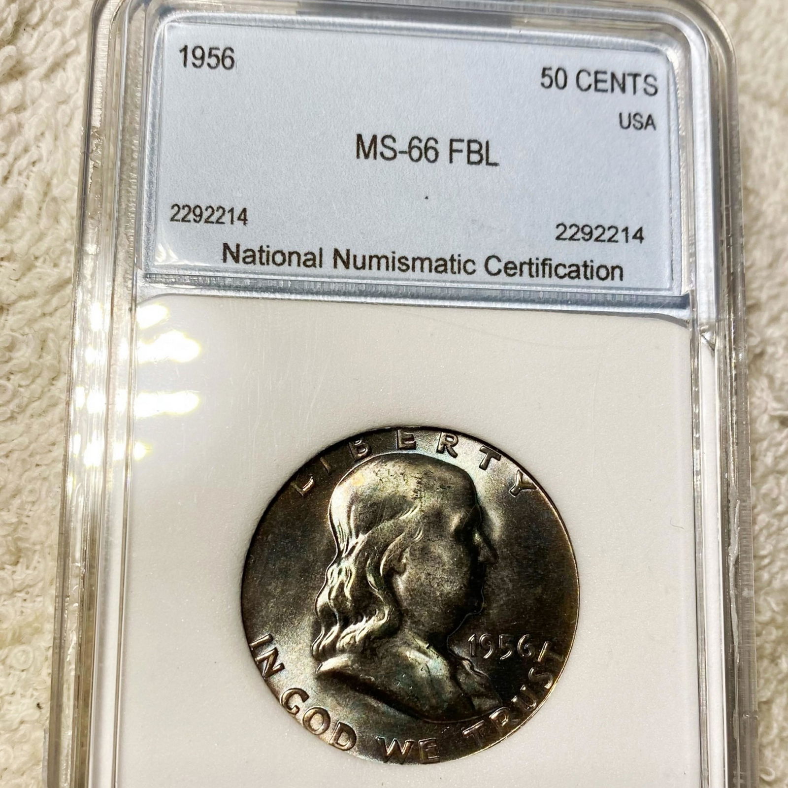1956 Franklin Half Dollar NNC - MS 66 FBL (1 of 2)