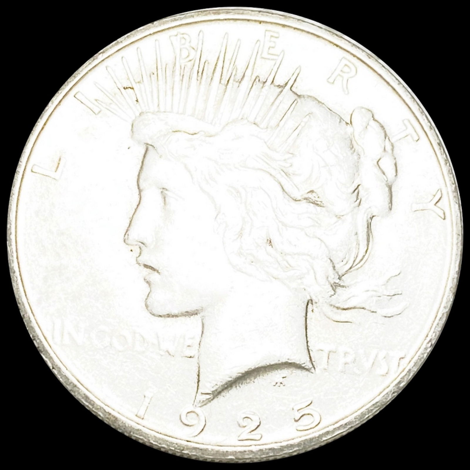 1925-S Silver Peace Dollar NEARLY UNCIRCULATED (1 of 2)