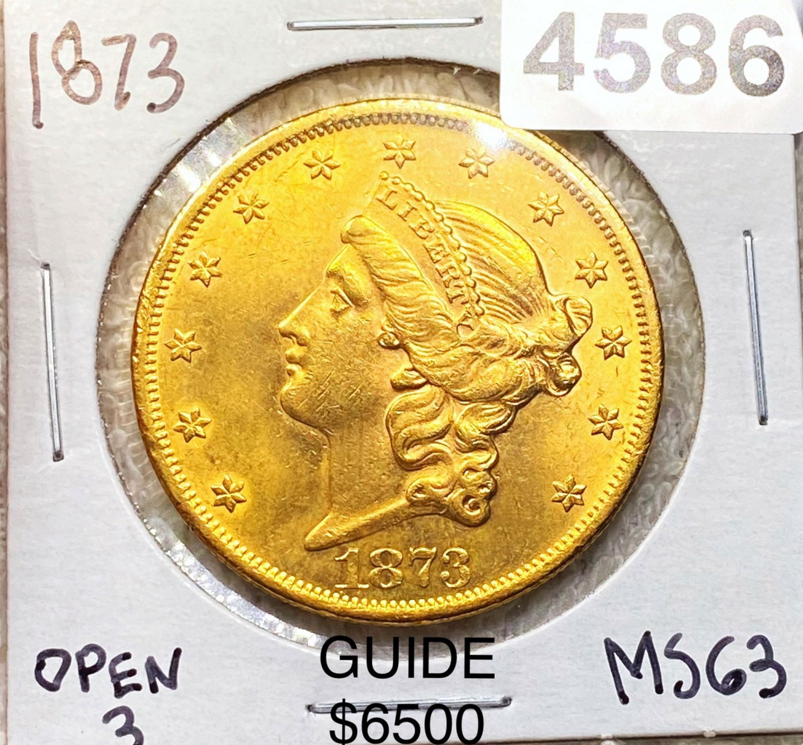1873 $20 Gold Double Eagle CHOICE BU OPEN 3 (1 of 2)