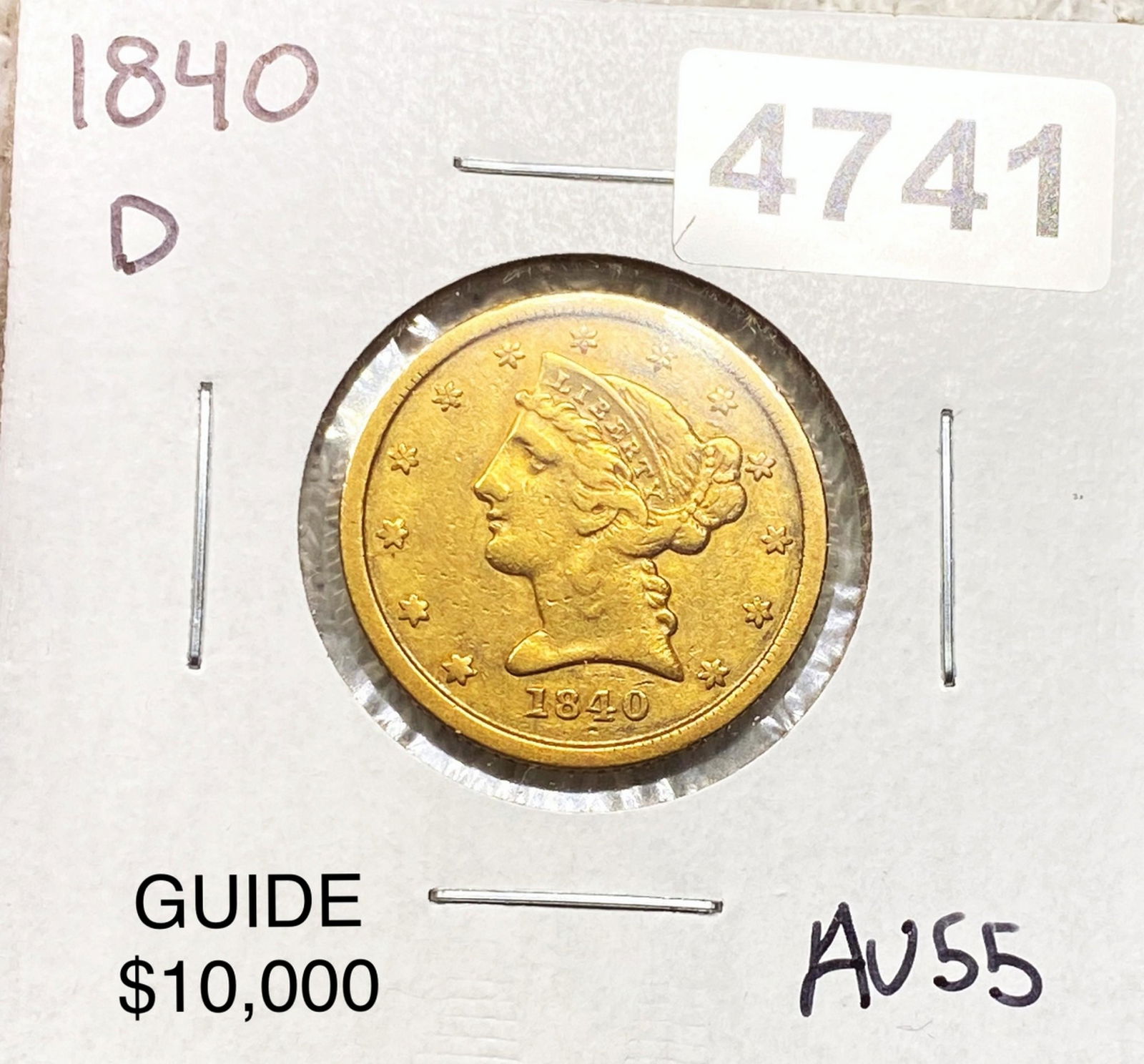 1840-D $5 Gold Half Eagle CHOICE AU (1 of 2)