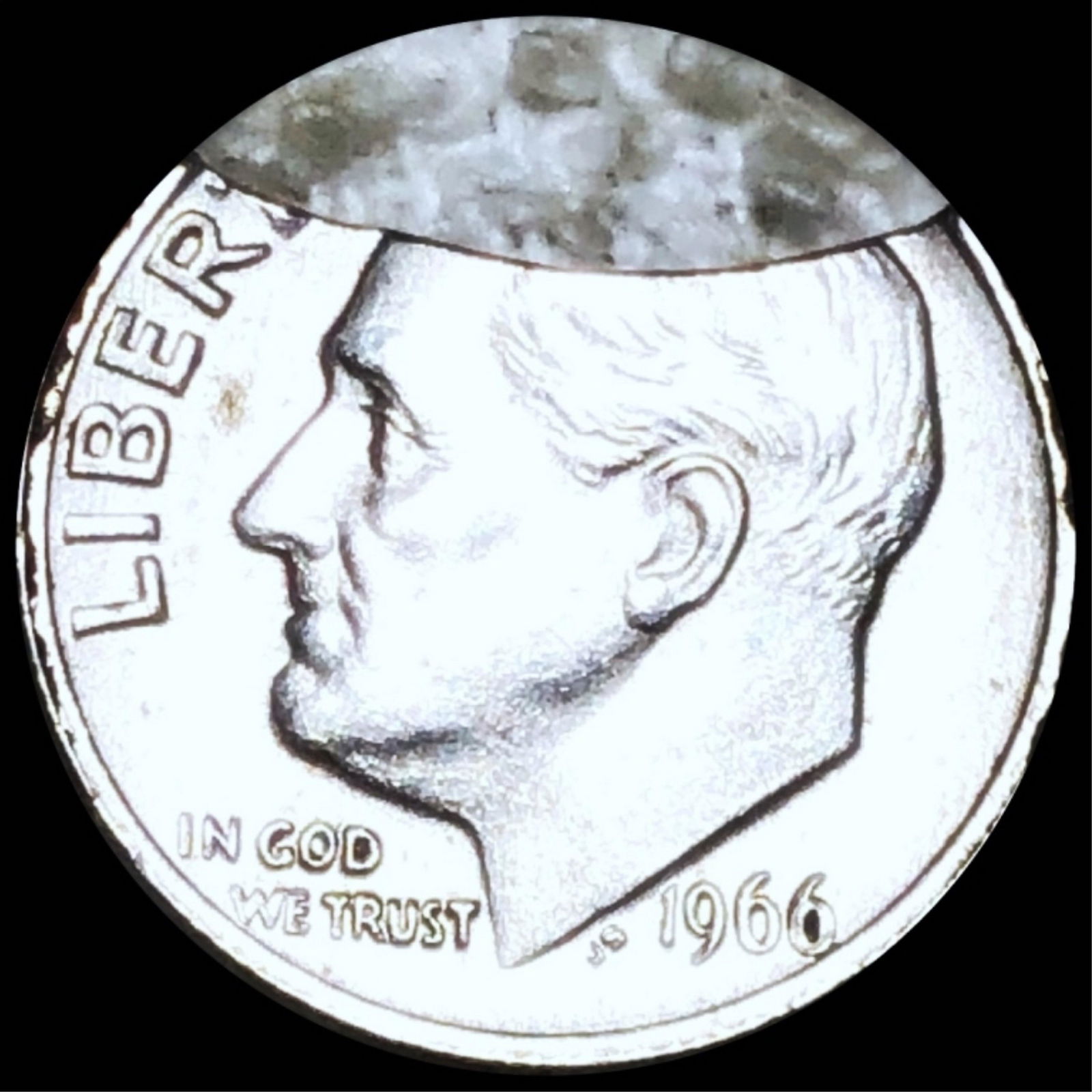 1966 Roosevelt Silver Dime UNC CLIPPED (1 of 2)