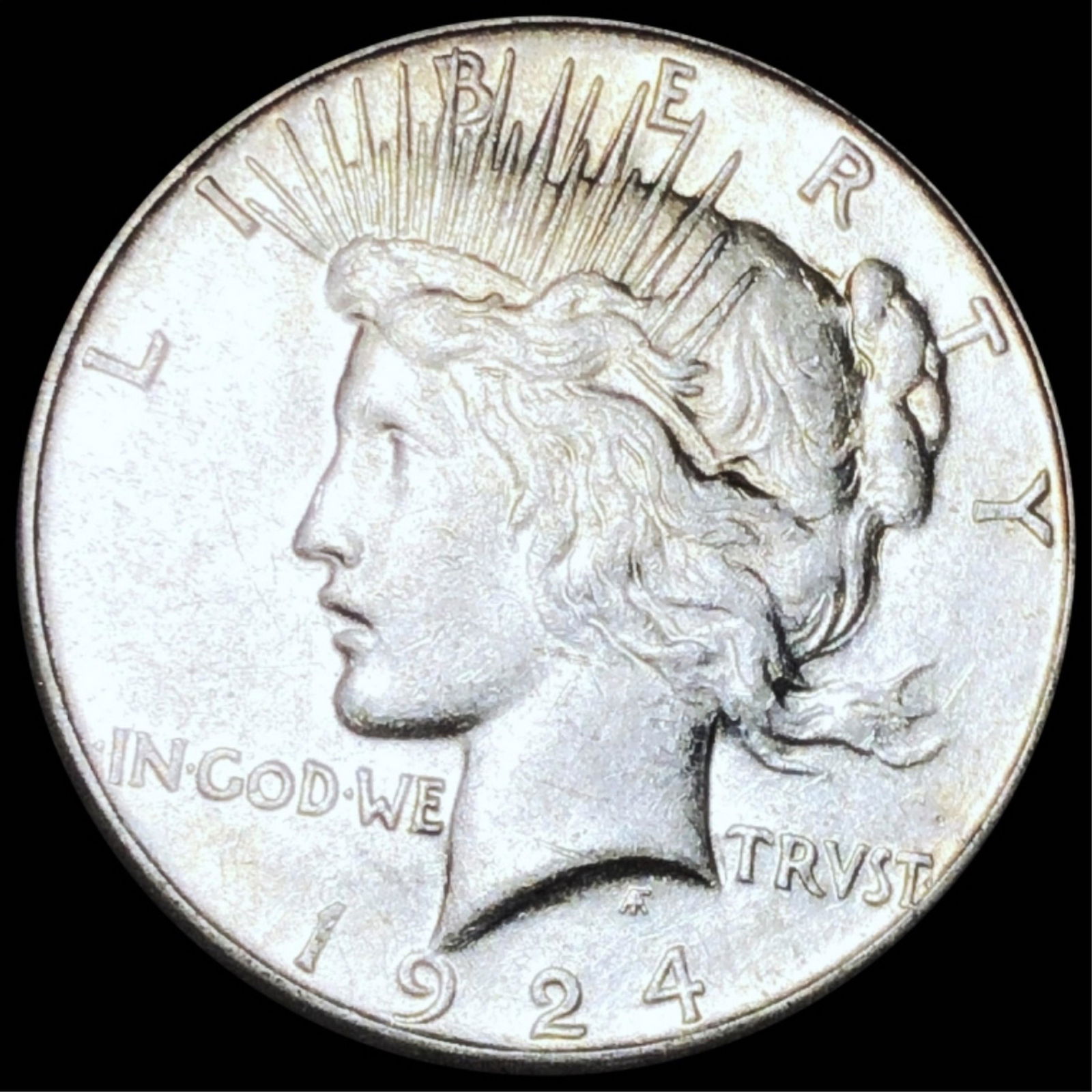 1924-S Silver Peace Dollar NEARLY UNC (1 of 2)