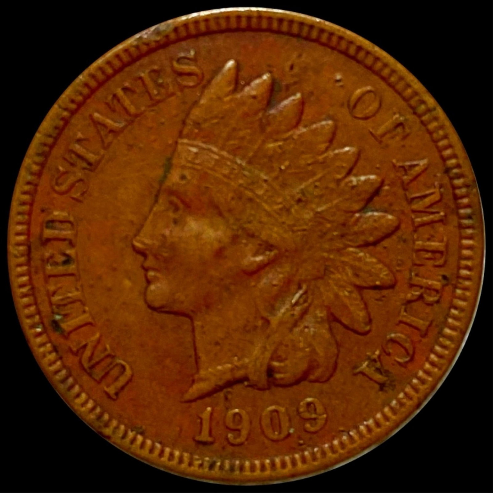 1909-S Indian Head Penny NEARLY UNC: 1909-S Indian Head Penny NEARLY UNC