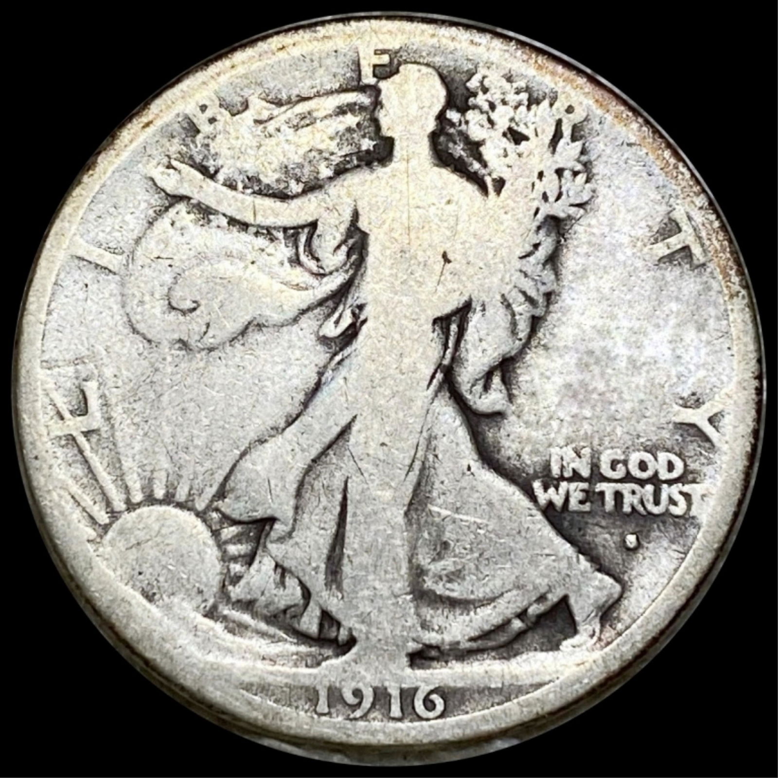 1916-S Walking Half Dollar NICELY CIRCULATED (1 of 2)