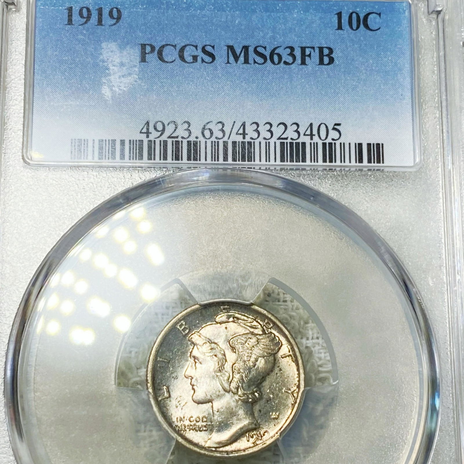 1919 Mercury Silver Dime PCGS - MS 63 FB (1 of 2)