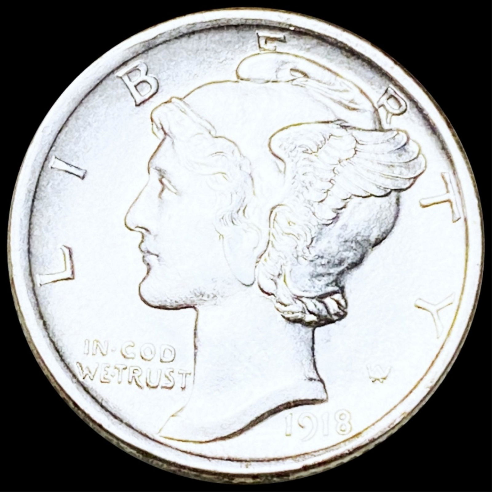 1918-D Mercury Silver Dime UNCIRCULATED (1 of 2)